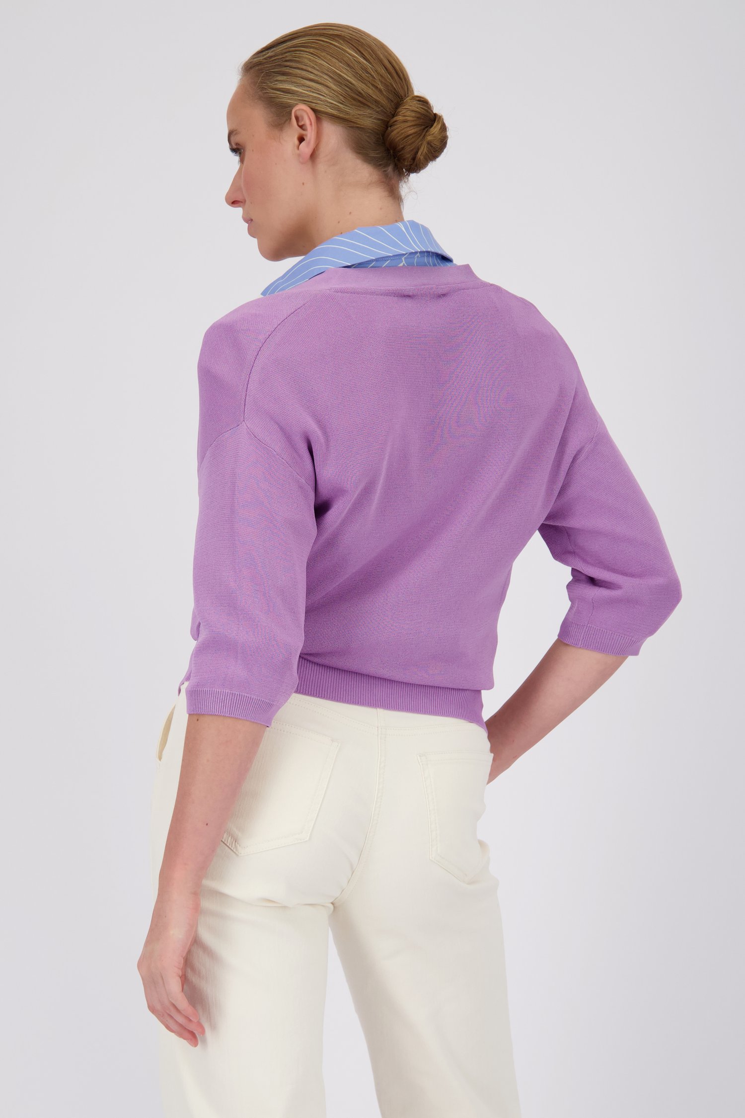 Cardigan lila à manches courtes de D'Auvry pour Femmes