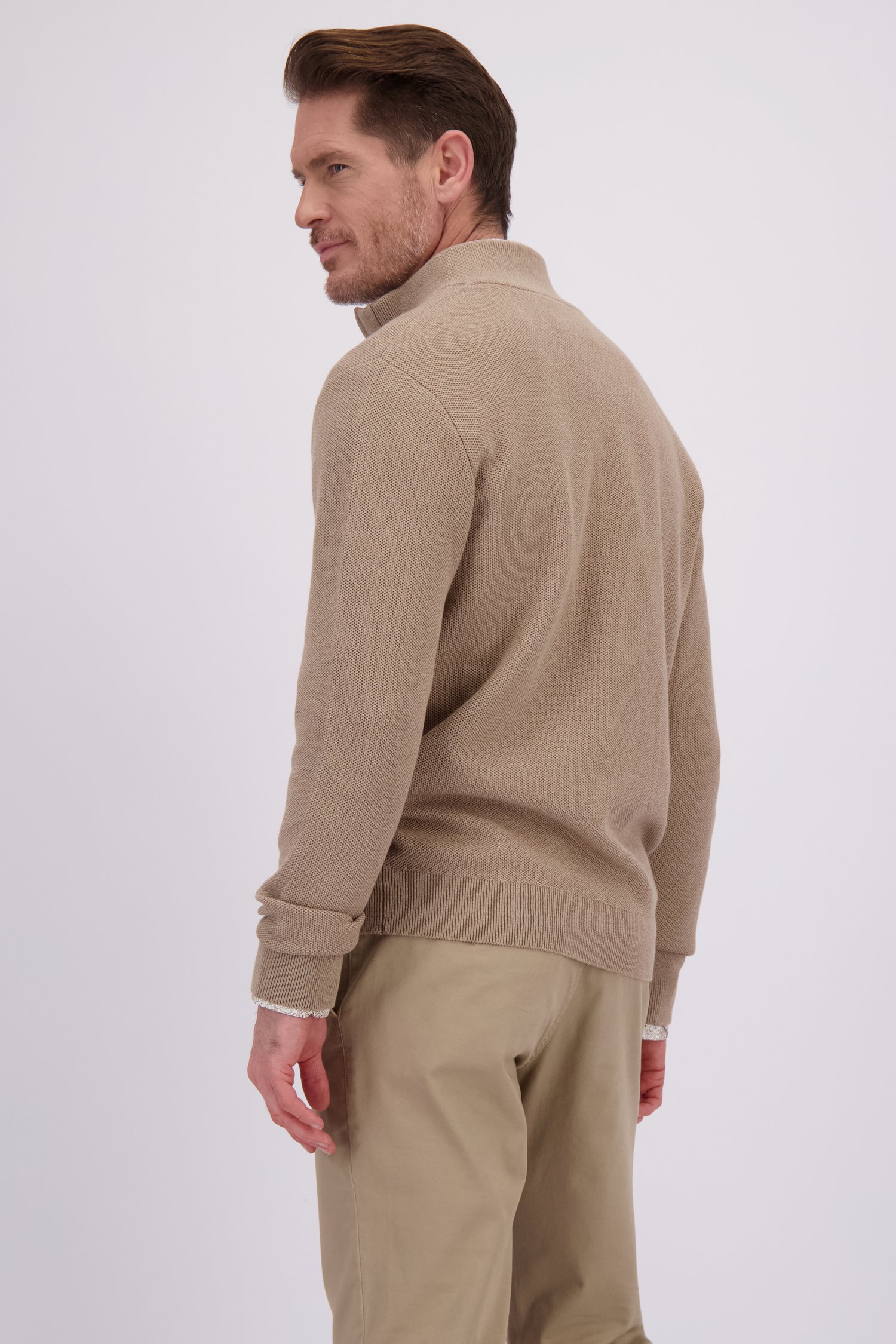 Le dos de Cardigan marron clair à fermeture éclair de Dansaert Blue pour Hommes