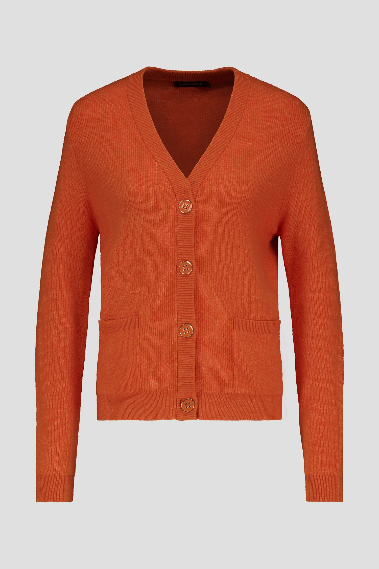 Cardigan orange avec laine	 de Claude Arielle pour Femmes