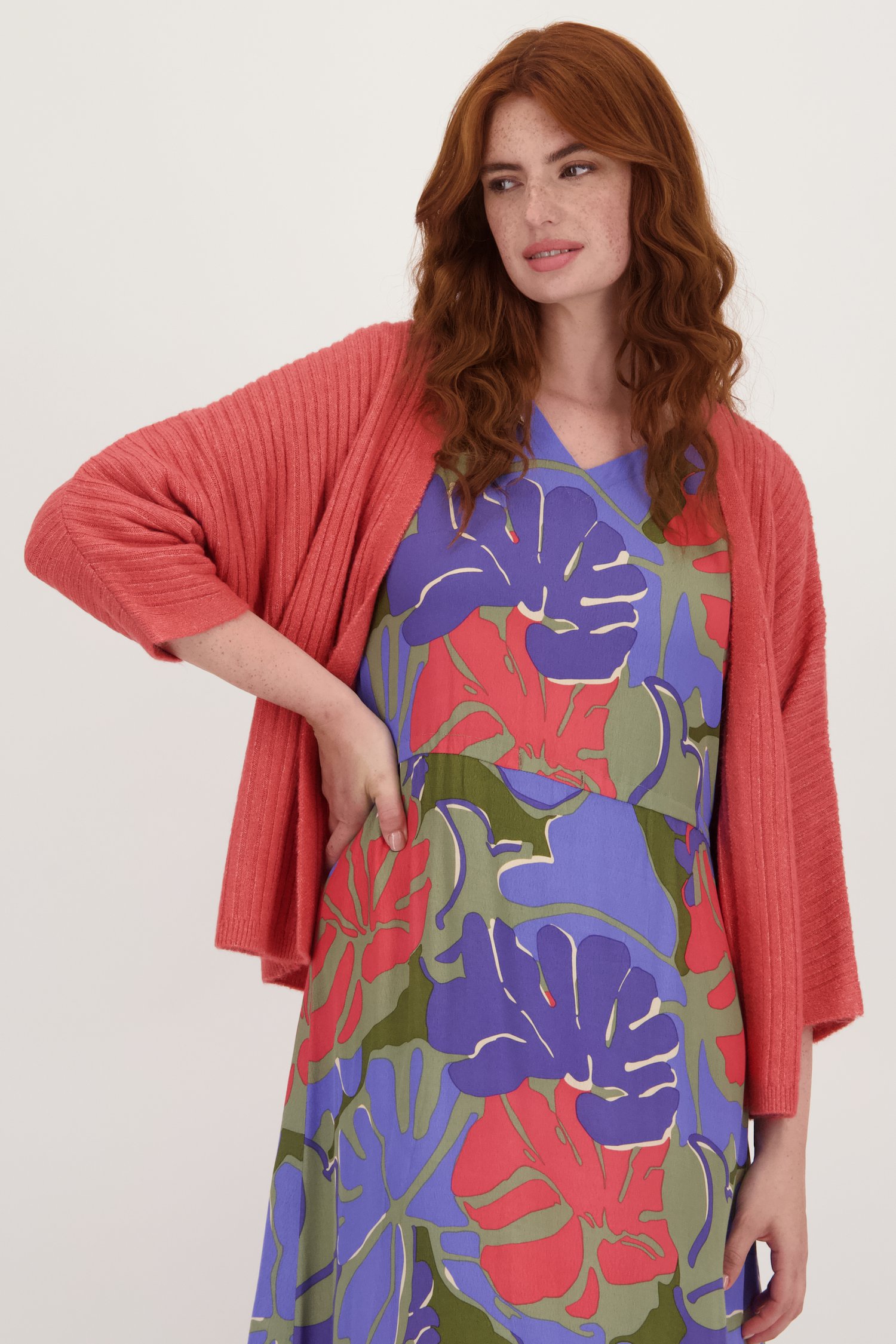 Le devant de Cardigan rose corail doux de Libelle pour Femmes