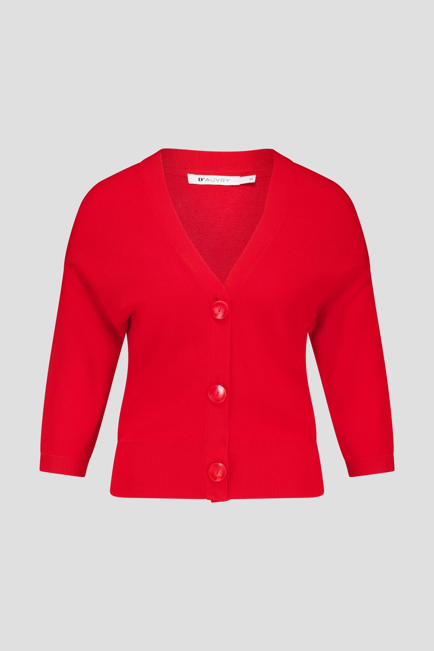 Cardigan rouge à manches courtes de D'Auvry pour Femmes