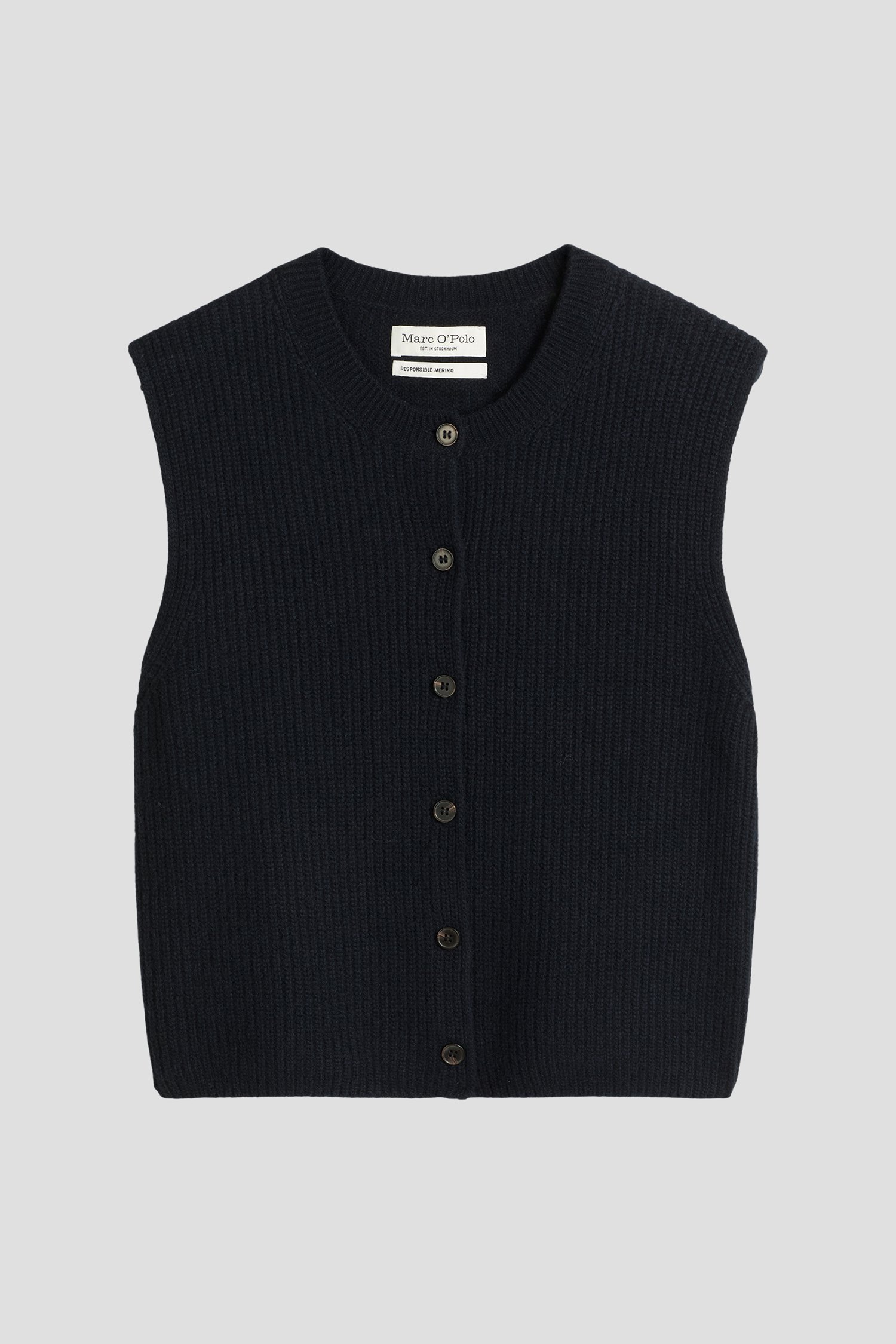 Photo produit 1 de Cardigan sans manches bleu foncé de Marc O'Polo pour Femmes