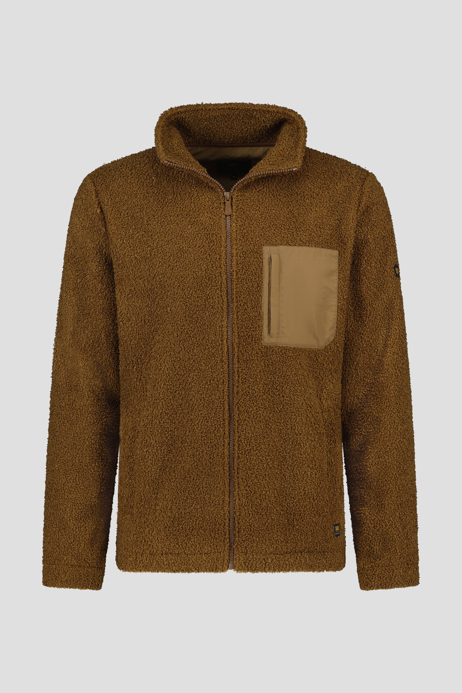 Cardigan teddy zippé marron de Ravøtt pour Hommes