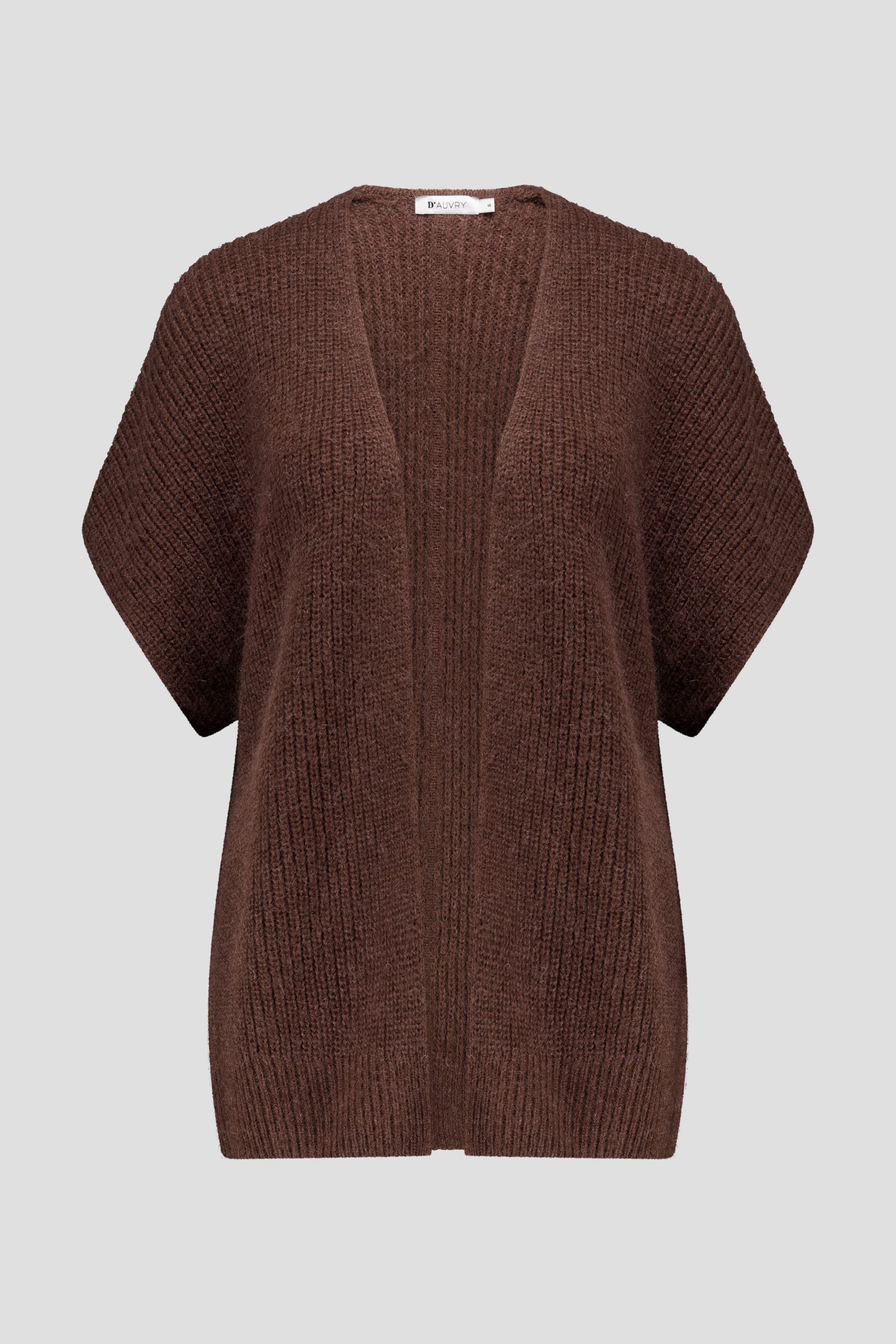 Photo produit 1 de Cardigan tricot brun foncé avec laine et mohair de D'Auvry pour Femmes