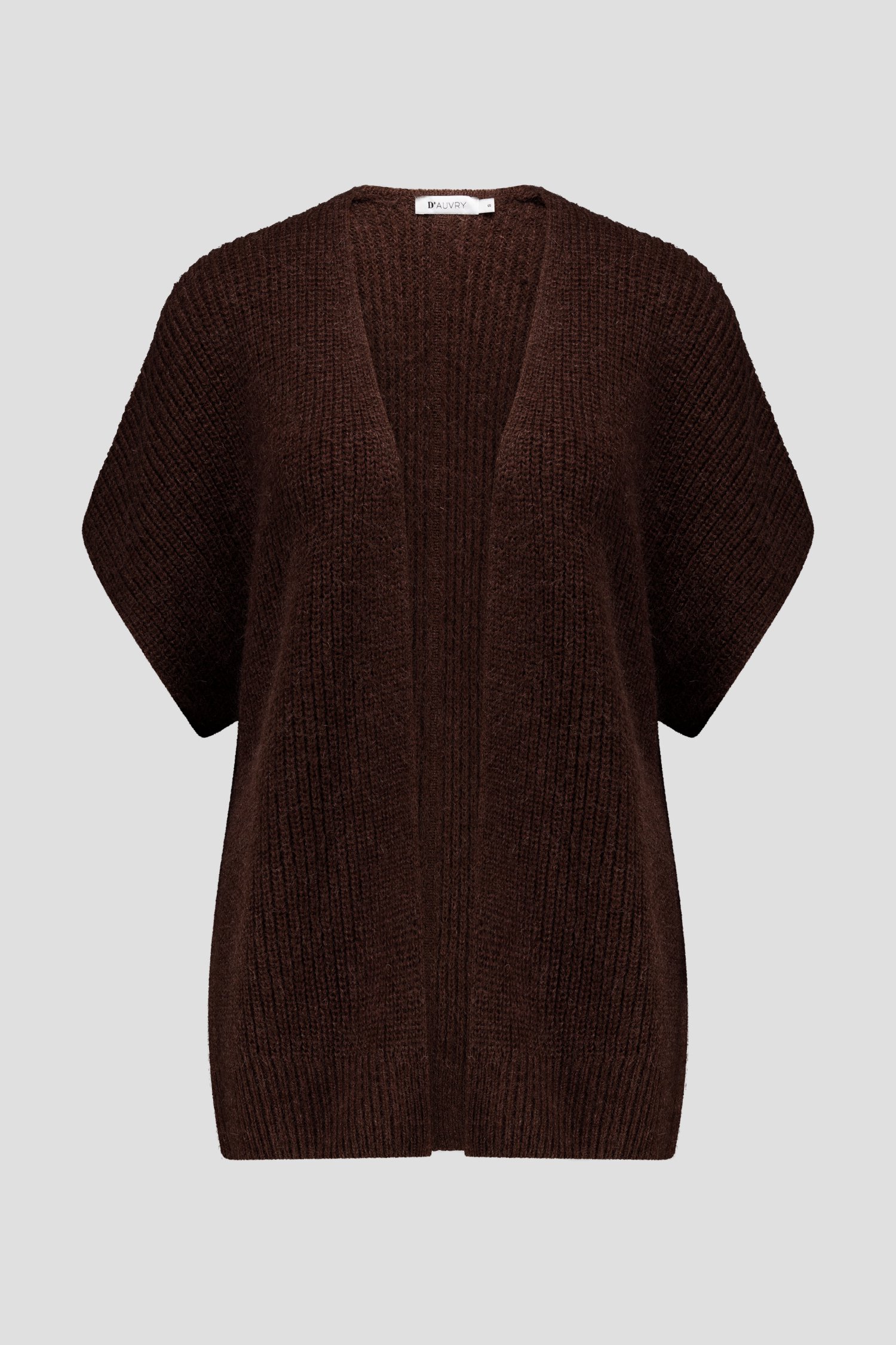 Photo produit 2 de Cardigan tricot brun foncé avec laine et mohair de D'Auvry pour Femmes