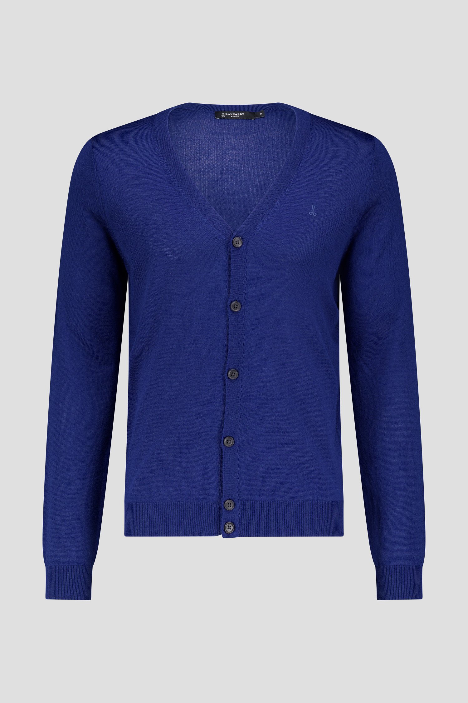 Cardigan tricot fin bleu marine de Dansaert Black pour Hommes