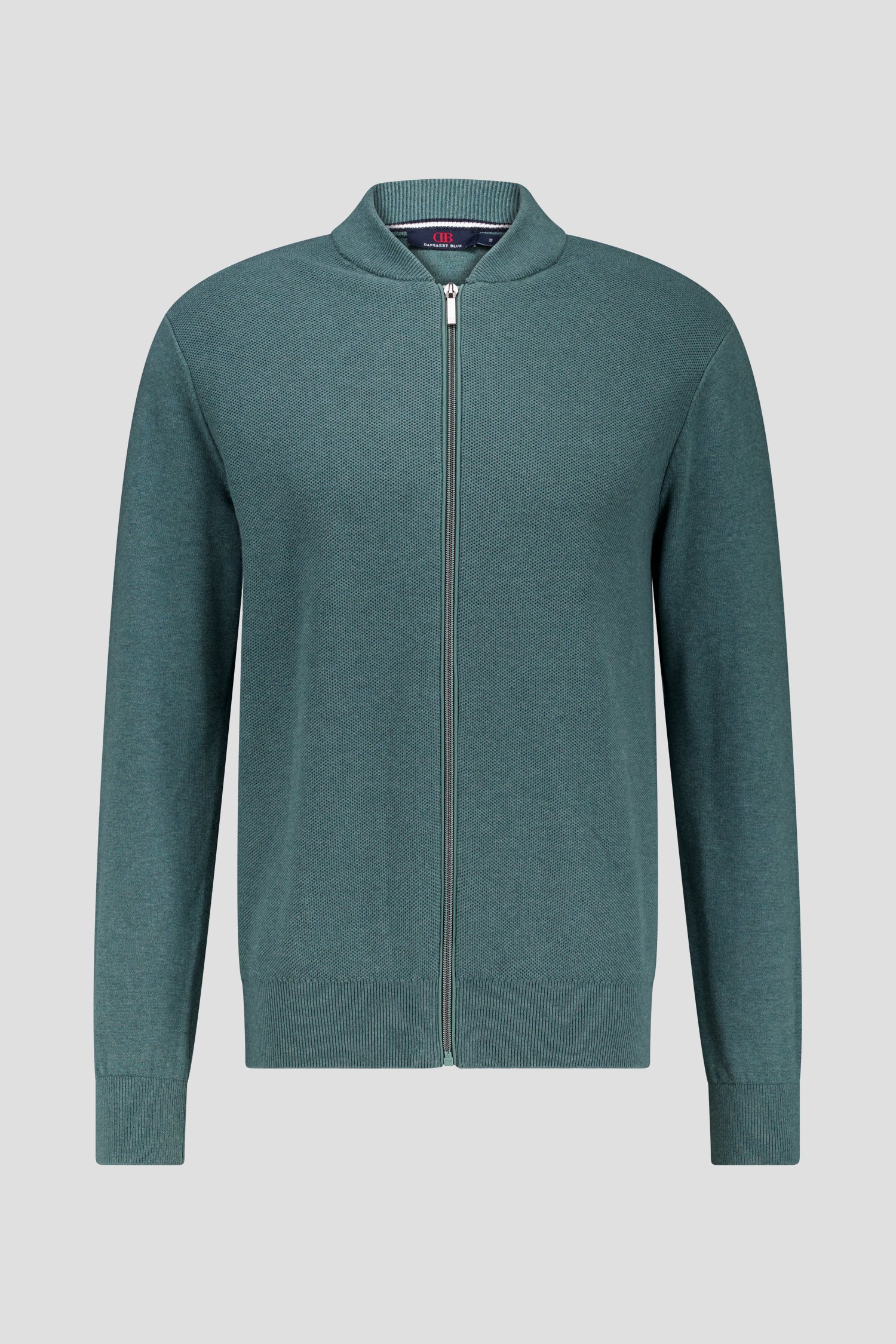 Cardigan vert avec fermeture éclair de Dansaert Blue pour Hommes