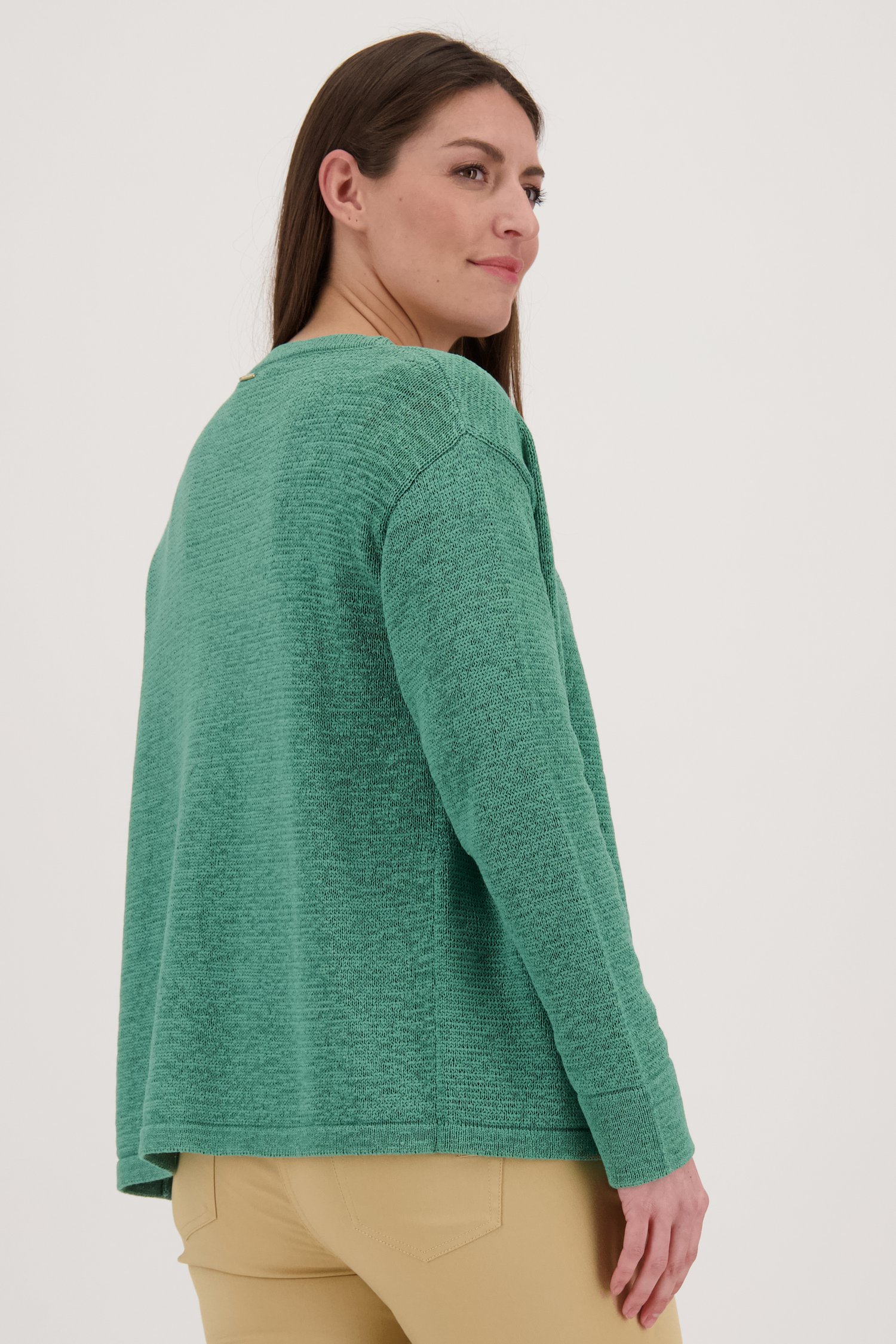 Cardigan vert-bleu finement tricoté de Claude Arielle pour Femmes