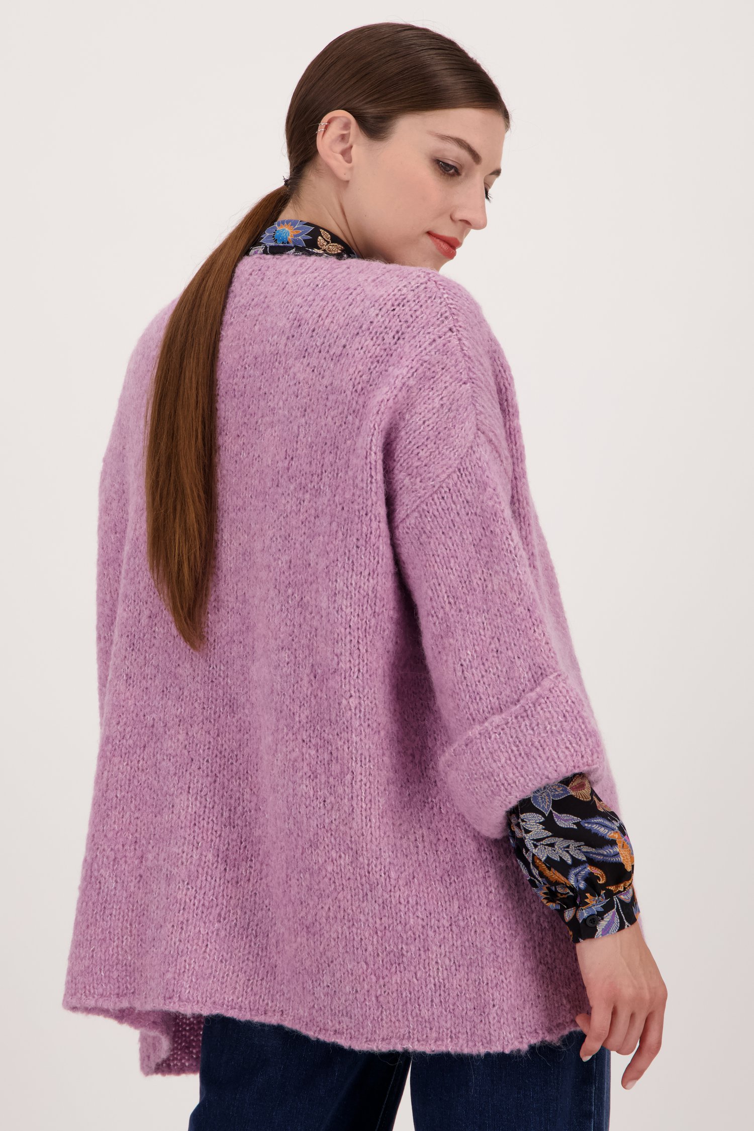Cardigan violet clair avec laine de More & More pour Femmes