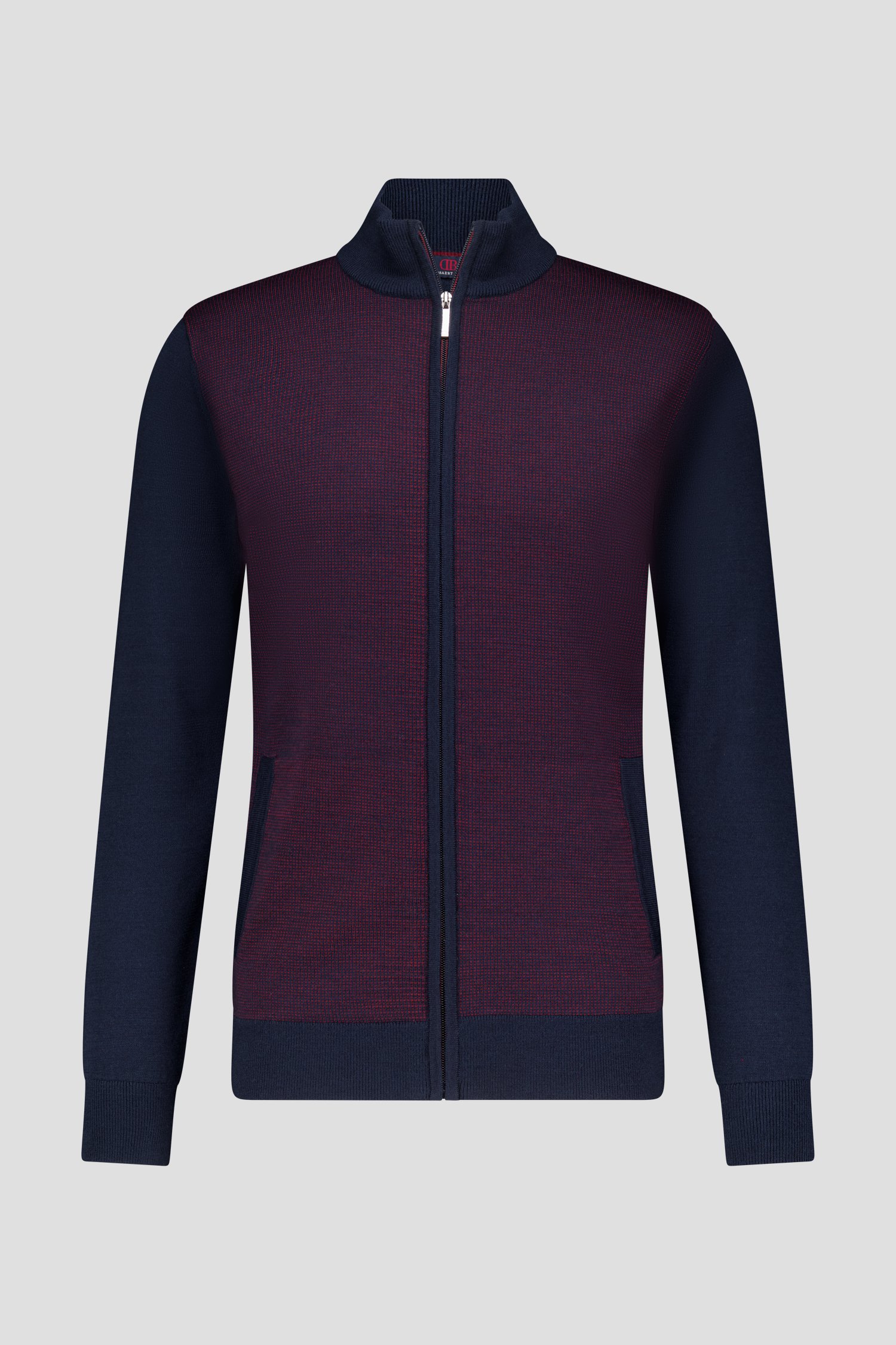 Photo produit 1 de Cardigan zippé bleu foncé en laine  de Dansaert Blue pour Hommes