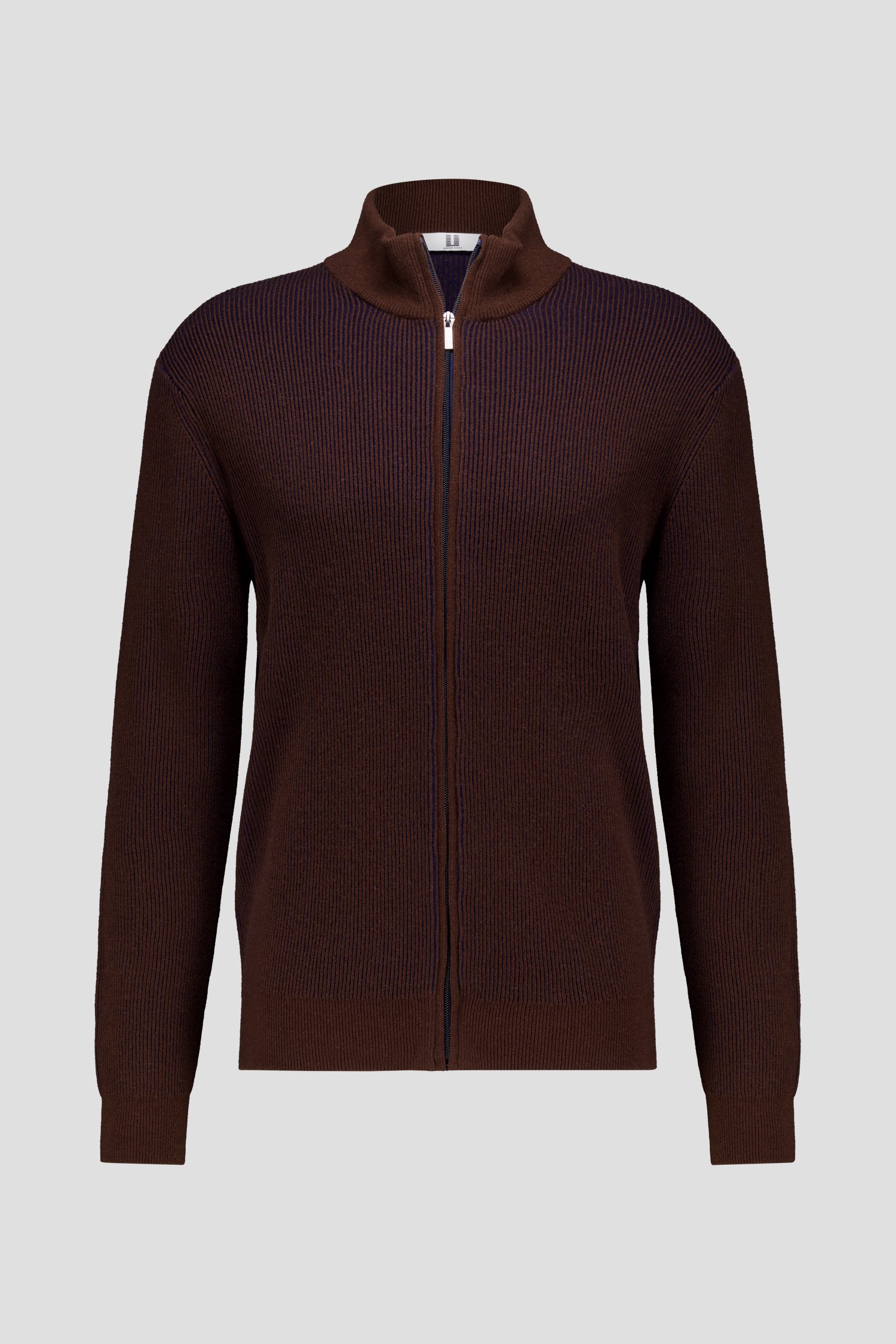 Photo produit 1 de Cardigan zippé en laine marron de Upper East pour Hommes