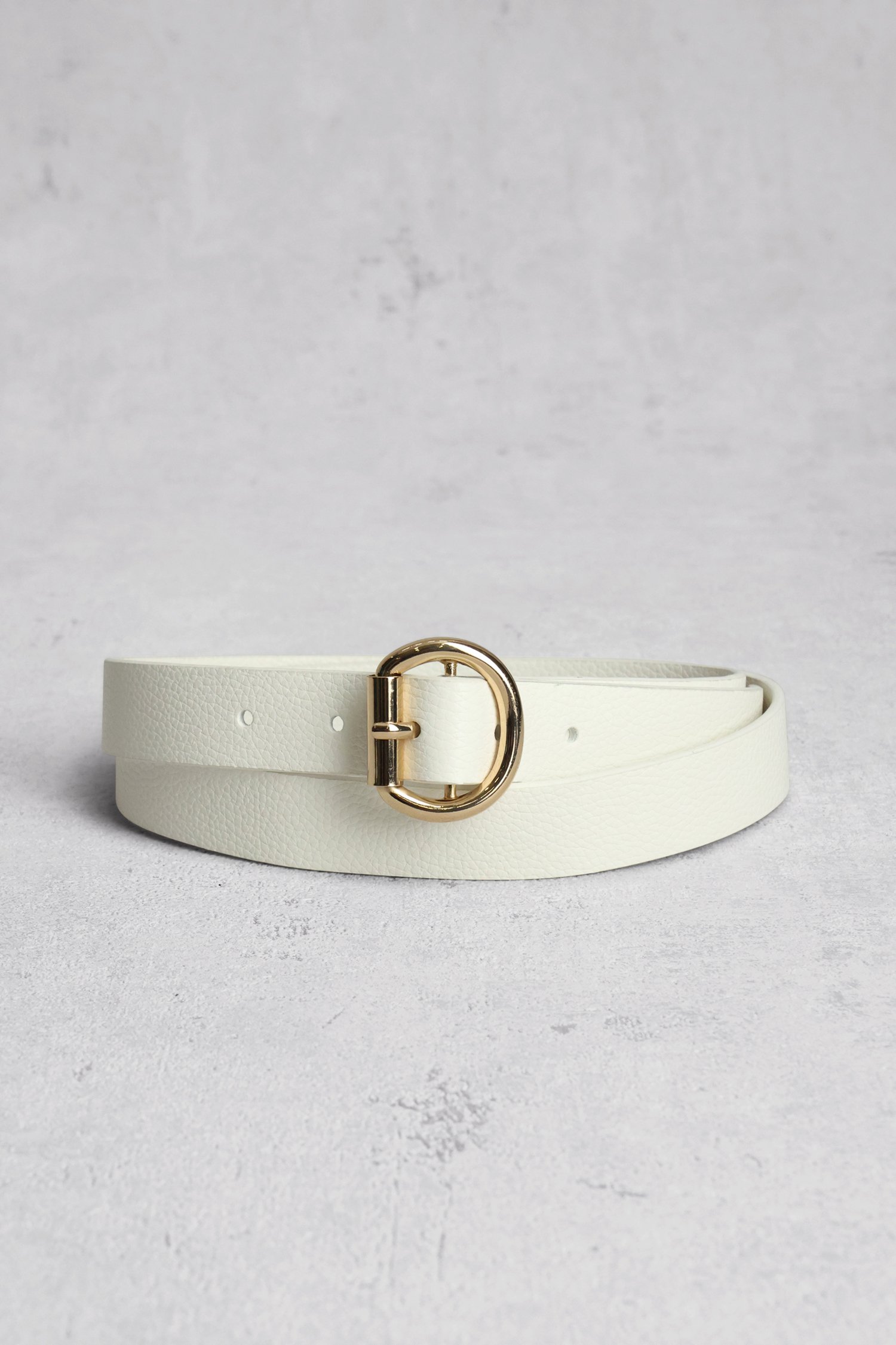Ceinture blanche avec boucle dorée de D'Auvry pour Femmes