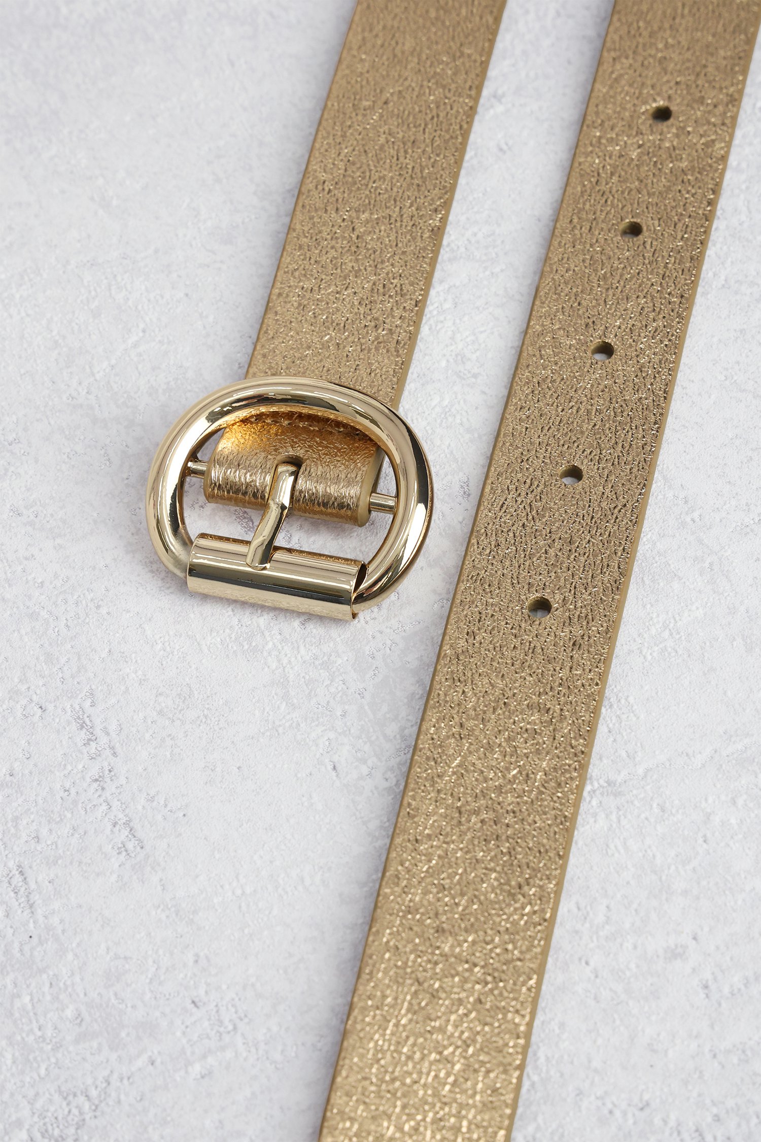 Photo produit 1 de Ceinture dorée avec boucle ovale de Liberty Island pour Femmes