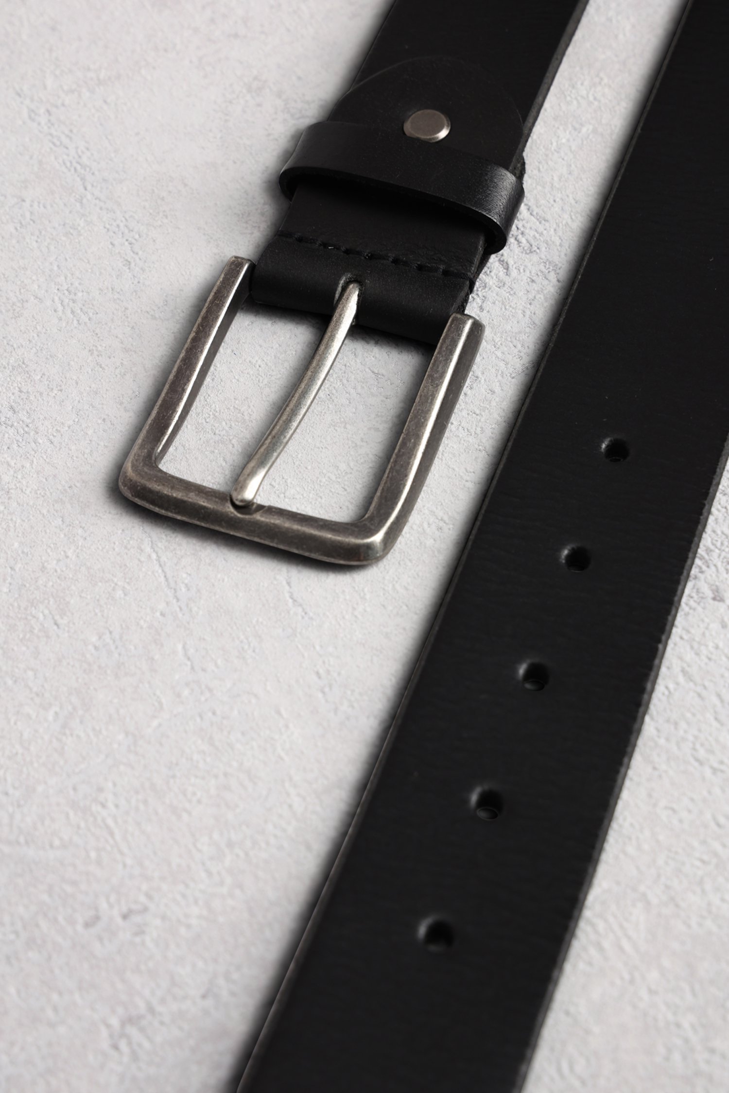 Photo produit 1 de Ceinture en cuir noir de Liberty Island pour Hommes