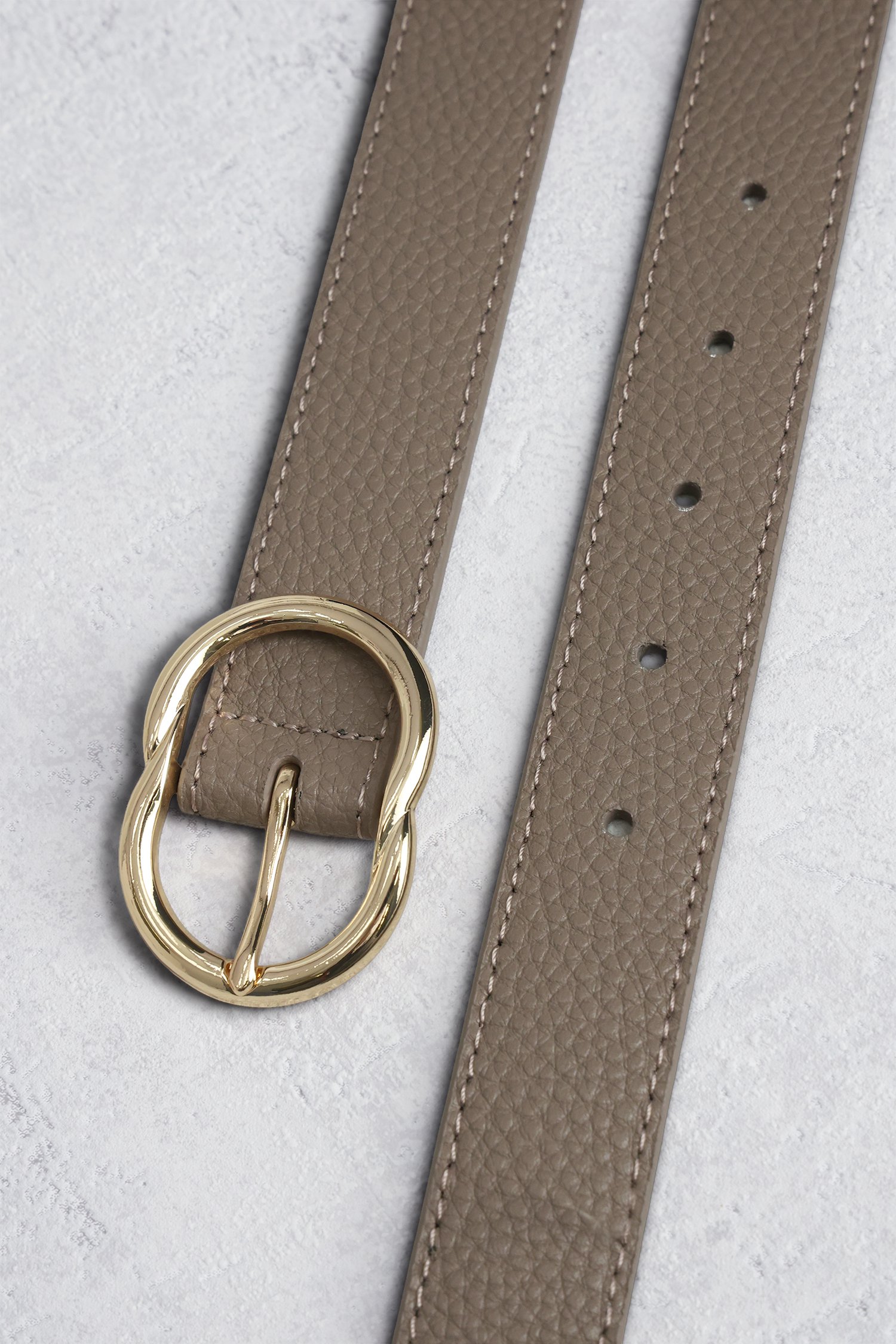 Photo produit 1 de Ceinture en cuir taupe de Liberty Island pour Femmes