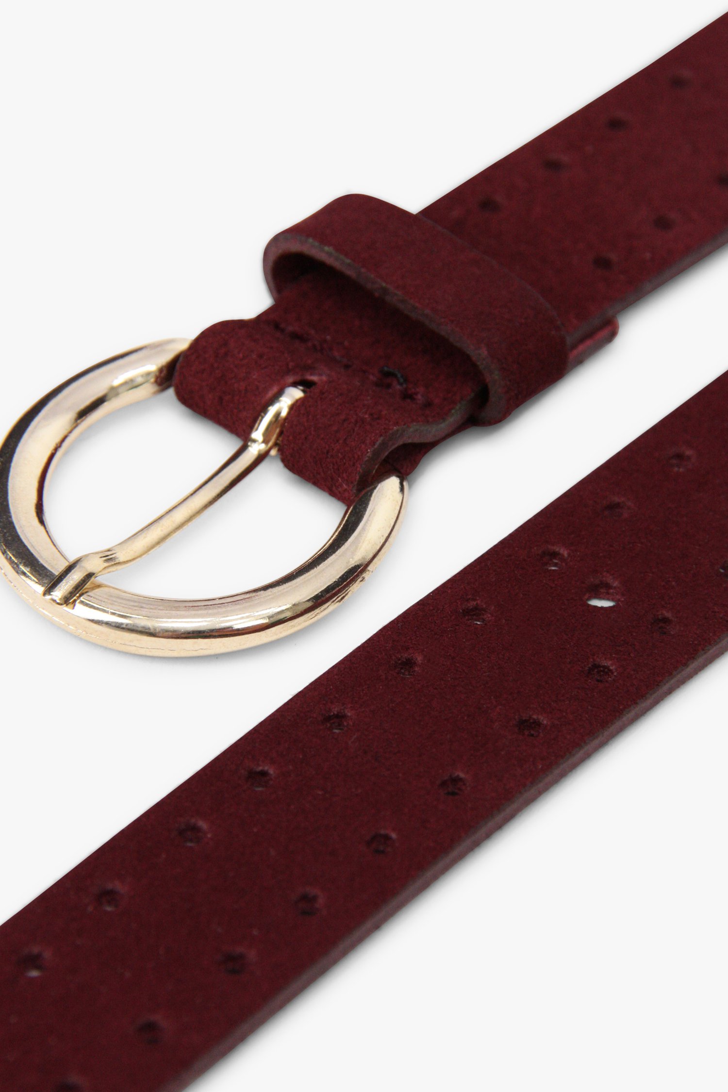 Ceinture fine bordeaux de Liberty Island pour Femmes