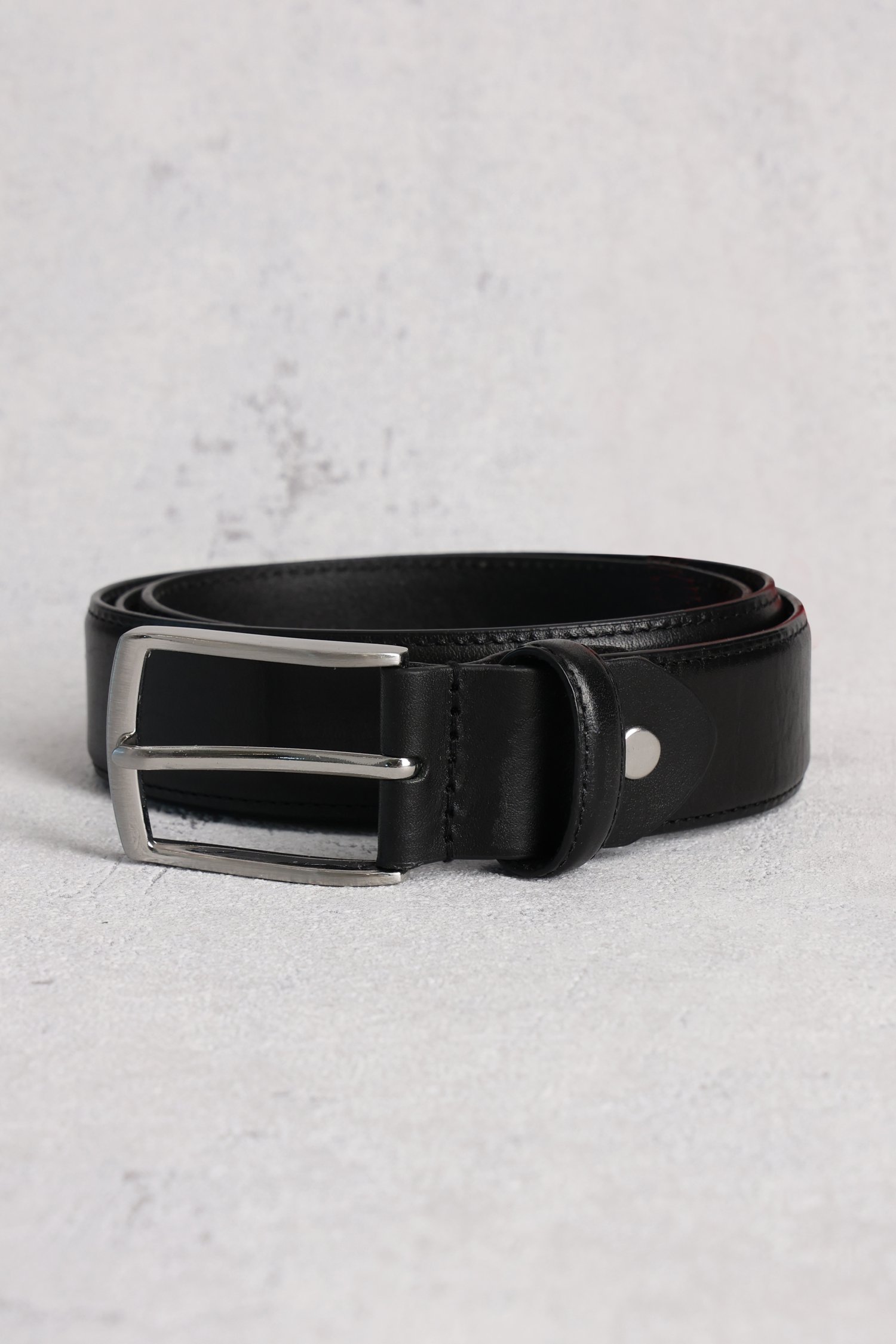 Ceinture noire en cuir de Liberty Island pour Hommes