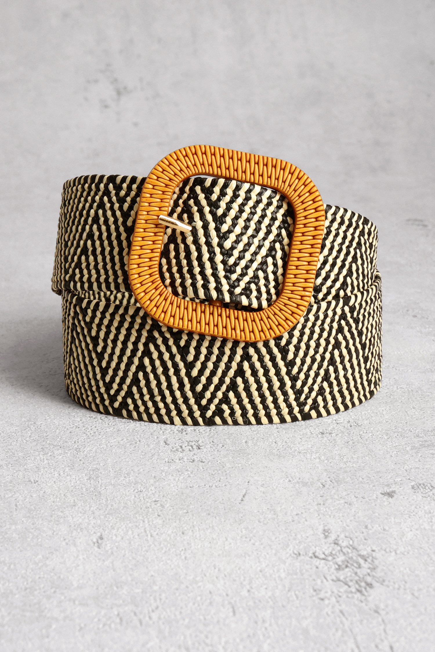 Ceinture tissée noire et écrue  de Liberty Island pour Femmes
