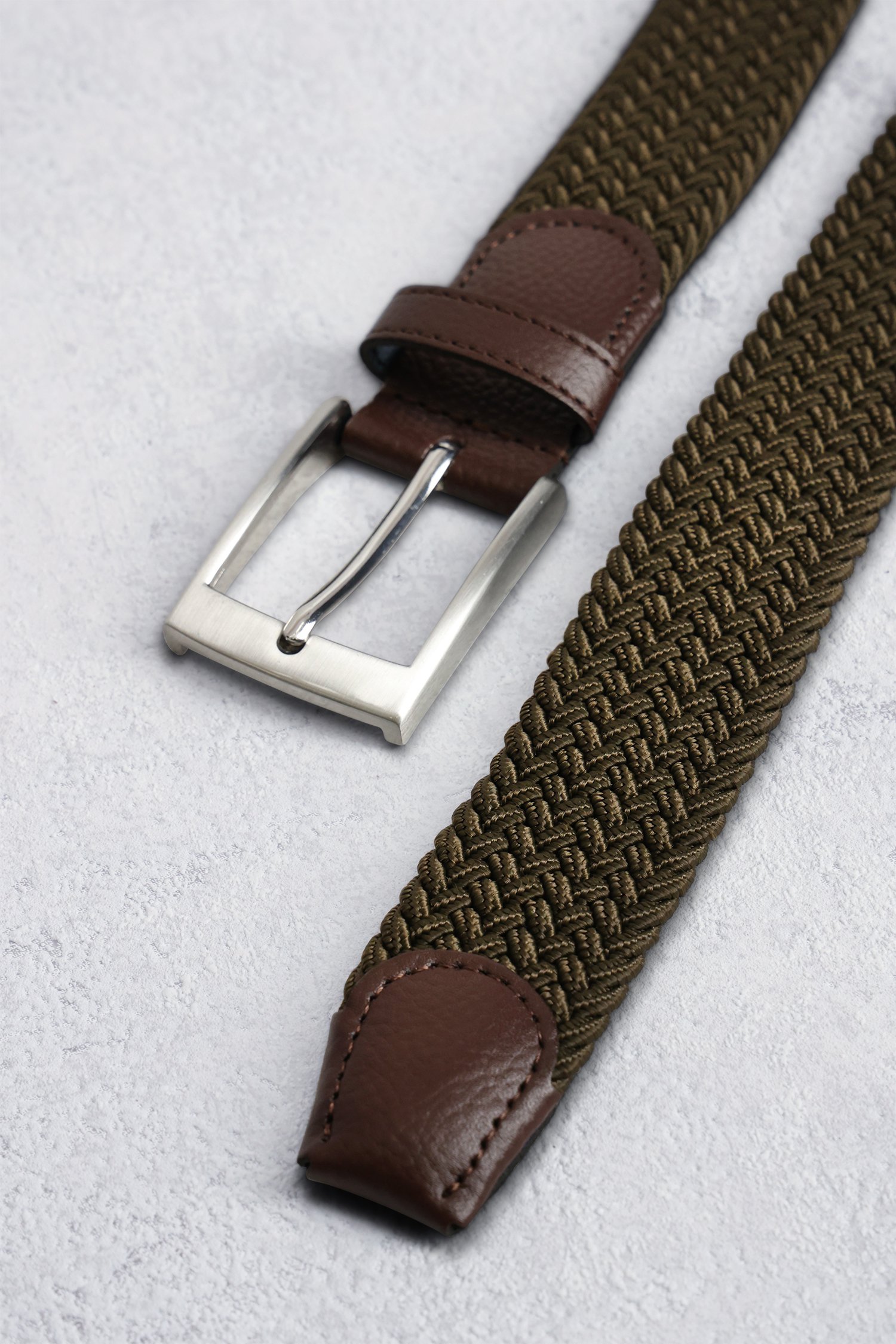 Photo produit 1 de Ceinture tressée kaki de Liberty Island pour Hommes