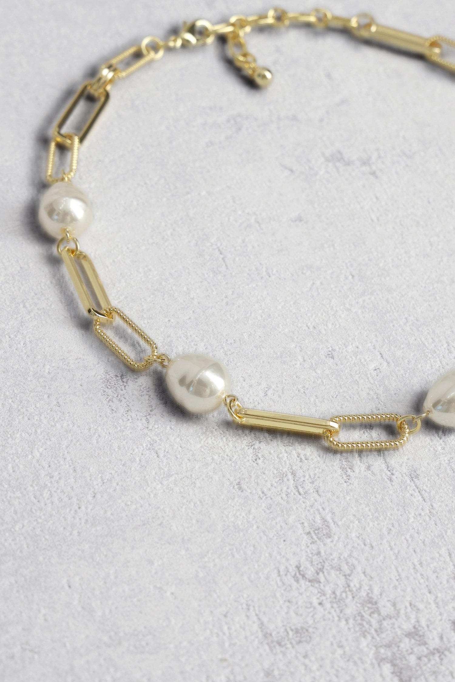 Chaîne en or avec perles de Liberty Island pour Femmes