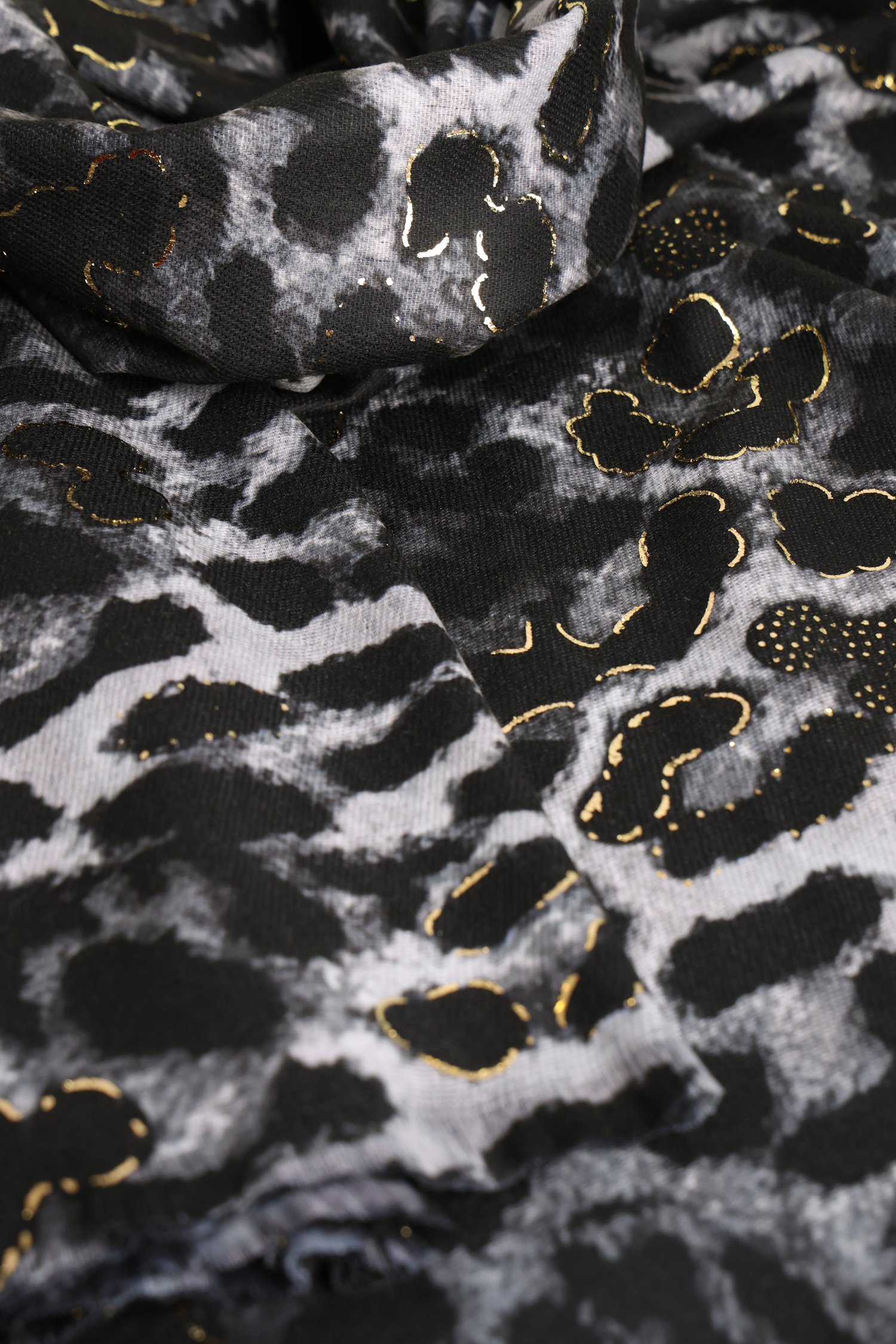 Photo produit 1 de Écharpe noire et blanche à imprimé léopard de Liberty Island pour Femmes