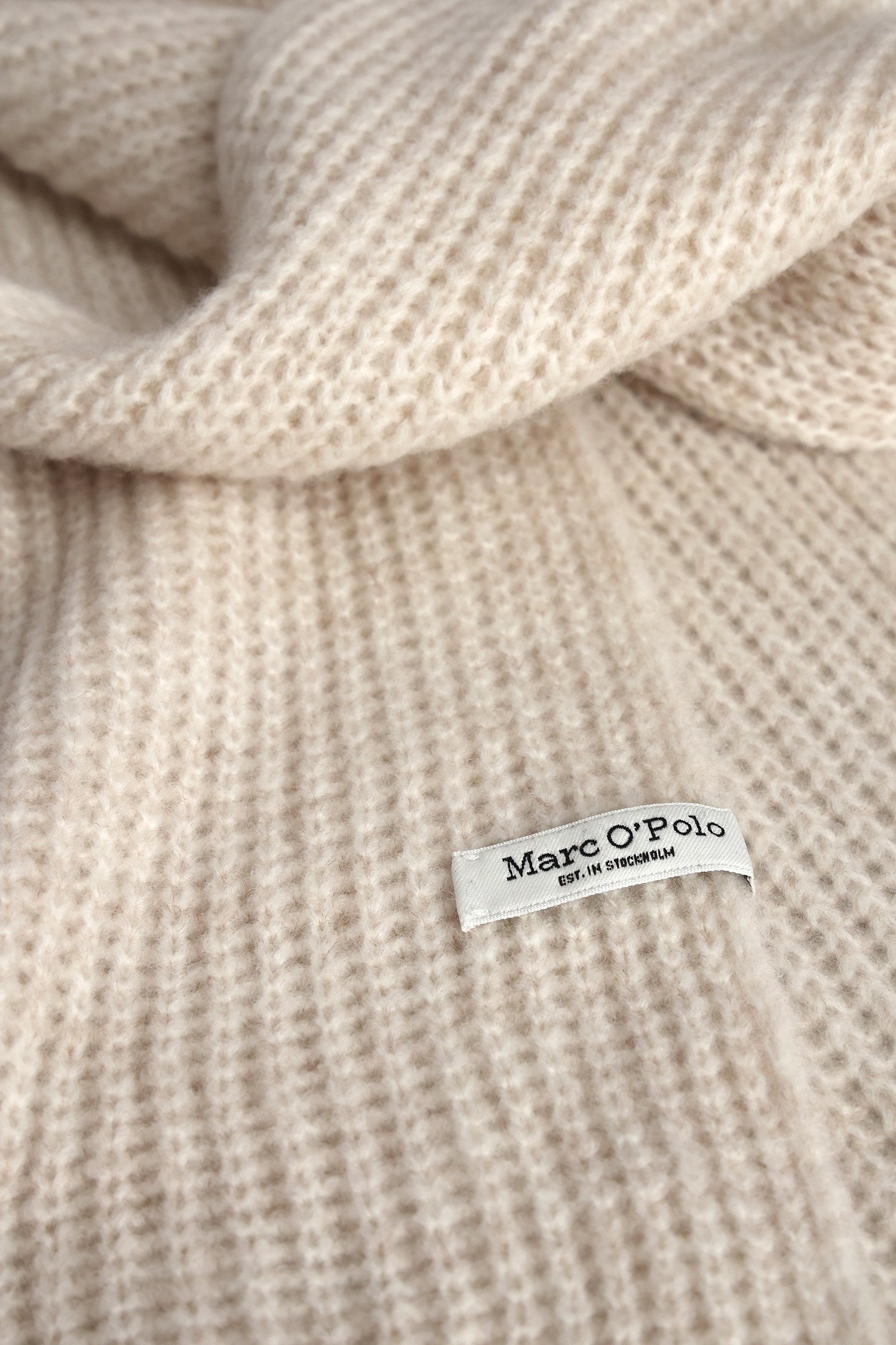 Photo produit 1 de Écharpe tricotée en laine beige clair de Marc O'Polo pour Femmes