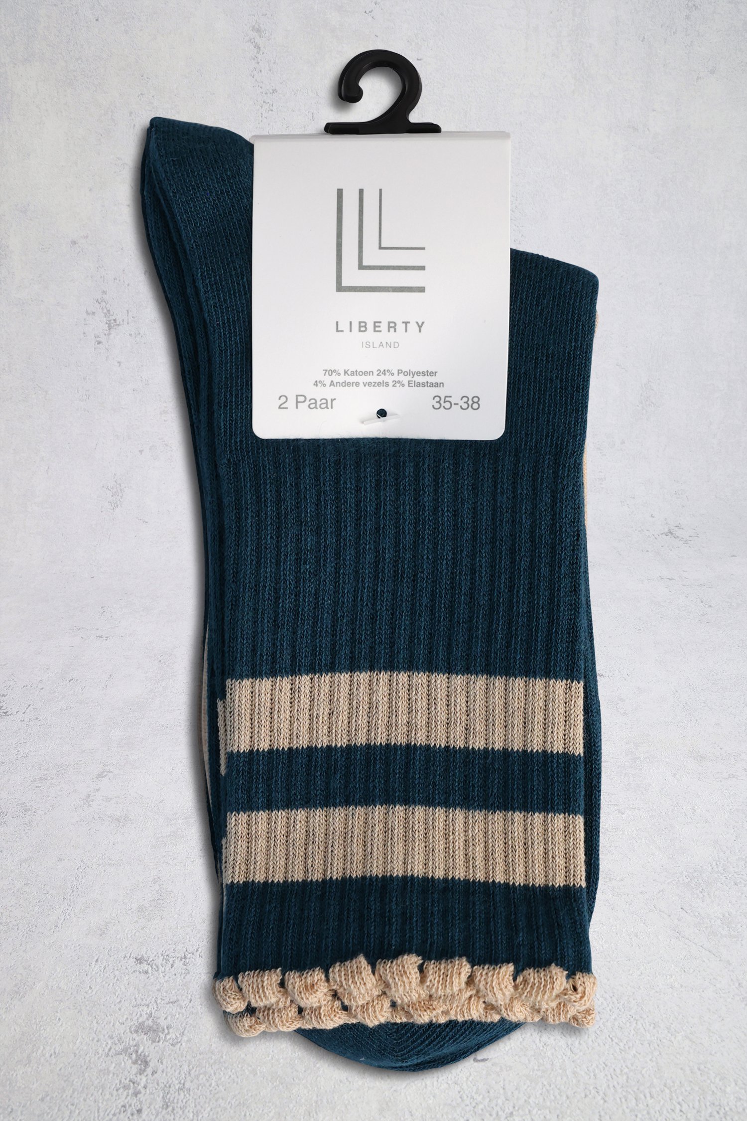 Photo produit 1 de chaussettes beiges/vertes de Liberty Island pour Femmes