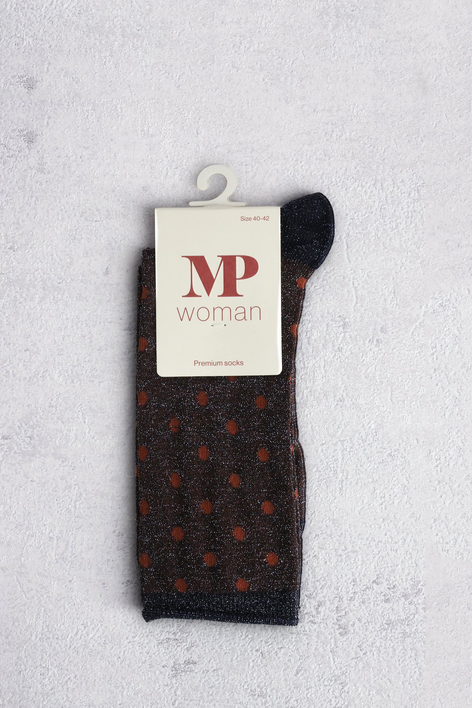 Photo produit 1 de Chaussettes bleu foncé pailletées à motif à pois de MP Denmark pour Femmes