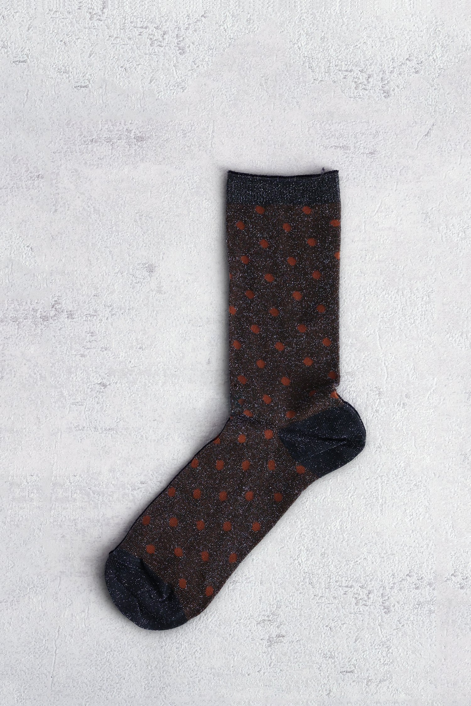 Le devant de Chaussettes bleu foncé pailletées à motif à pois de MP Denmark pour Femmes