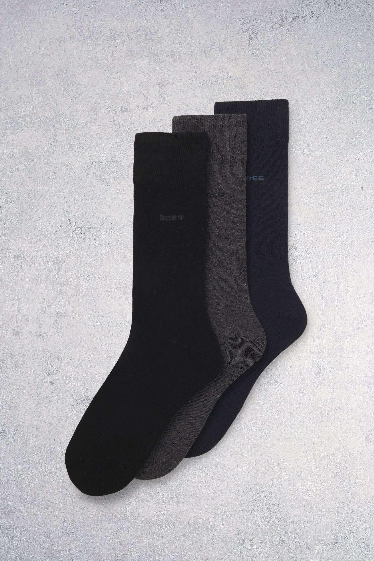 Le devant de Chaussettes bleu-gris - 3 paires de Hugo Boss pour Hommes