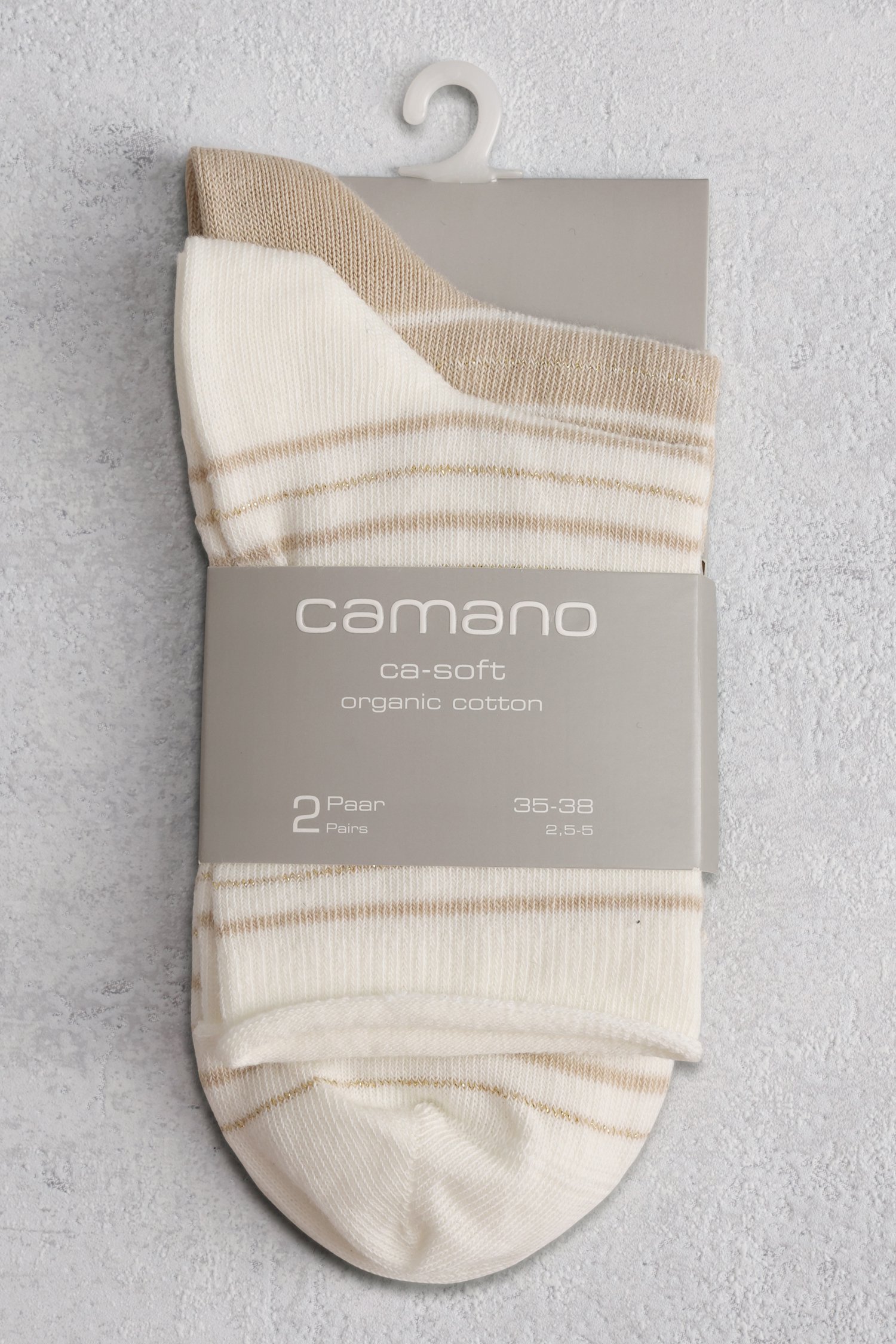 Chaussettes ecru-beiges avec paillettes - 2 paires de Camano pour Femmes