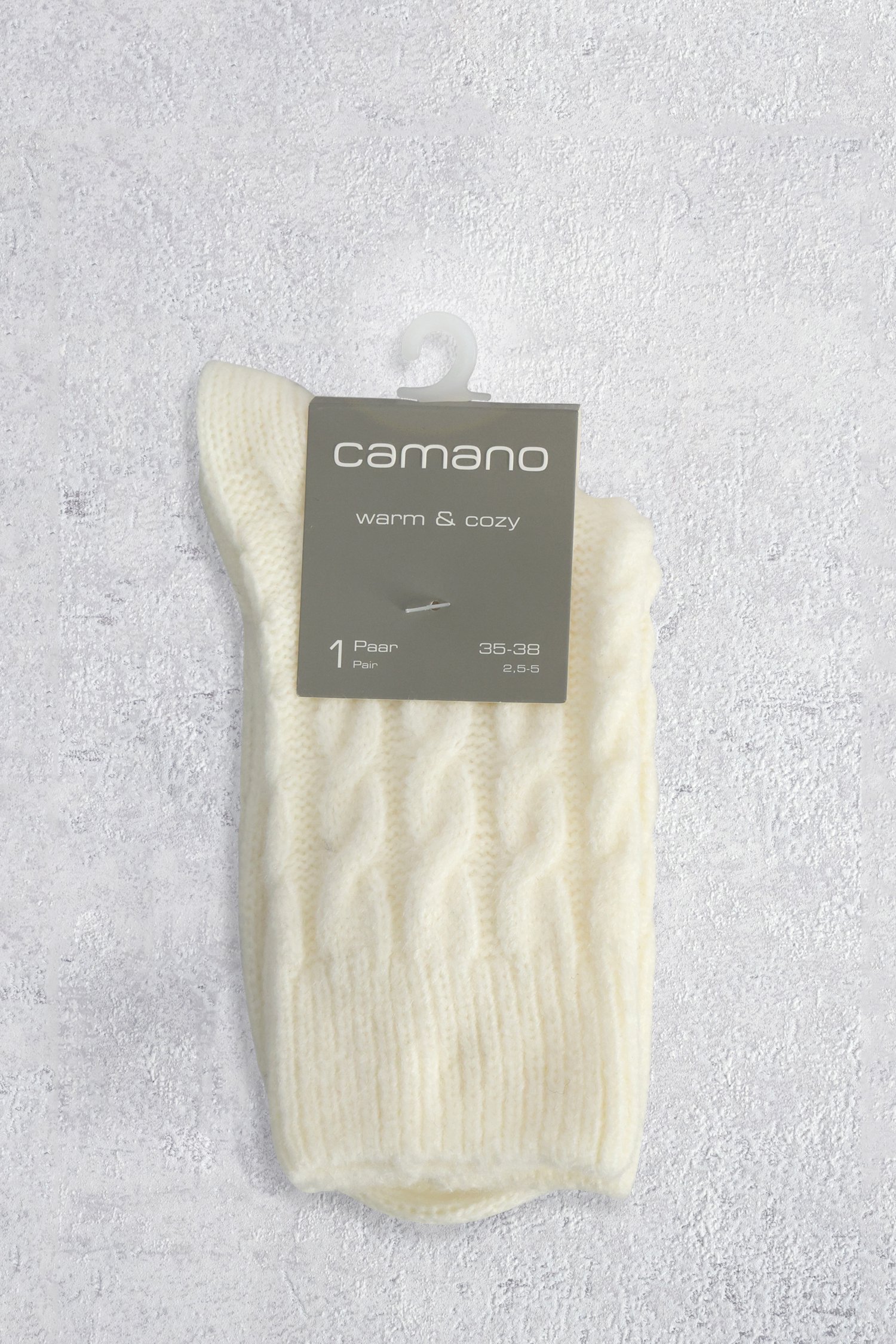 Photo produit 1 de Chaussettes écrues à motif torsadé de Camano pour Femmes