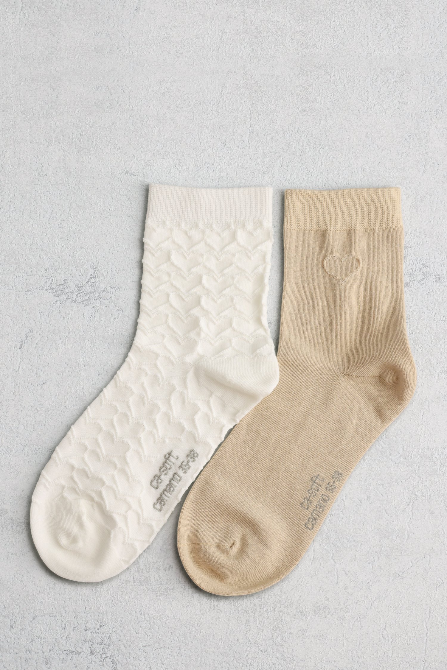 Chaussettes écrues et beiges - 2 paires de Camano pour Femmes