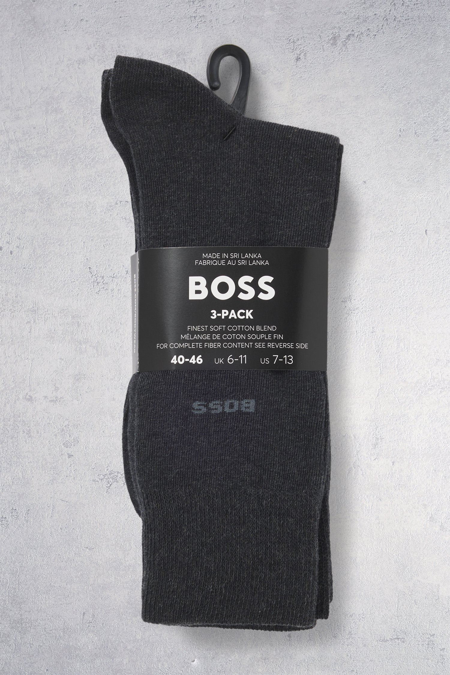 Photo produit 1 de Chaussettes hautes grises – lot de 3 paires de Hugo Boss pour Hommes