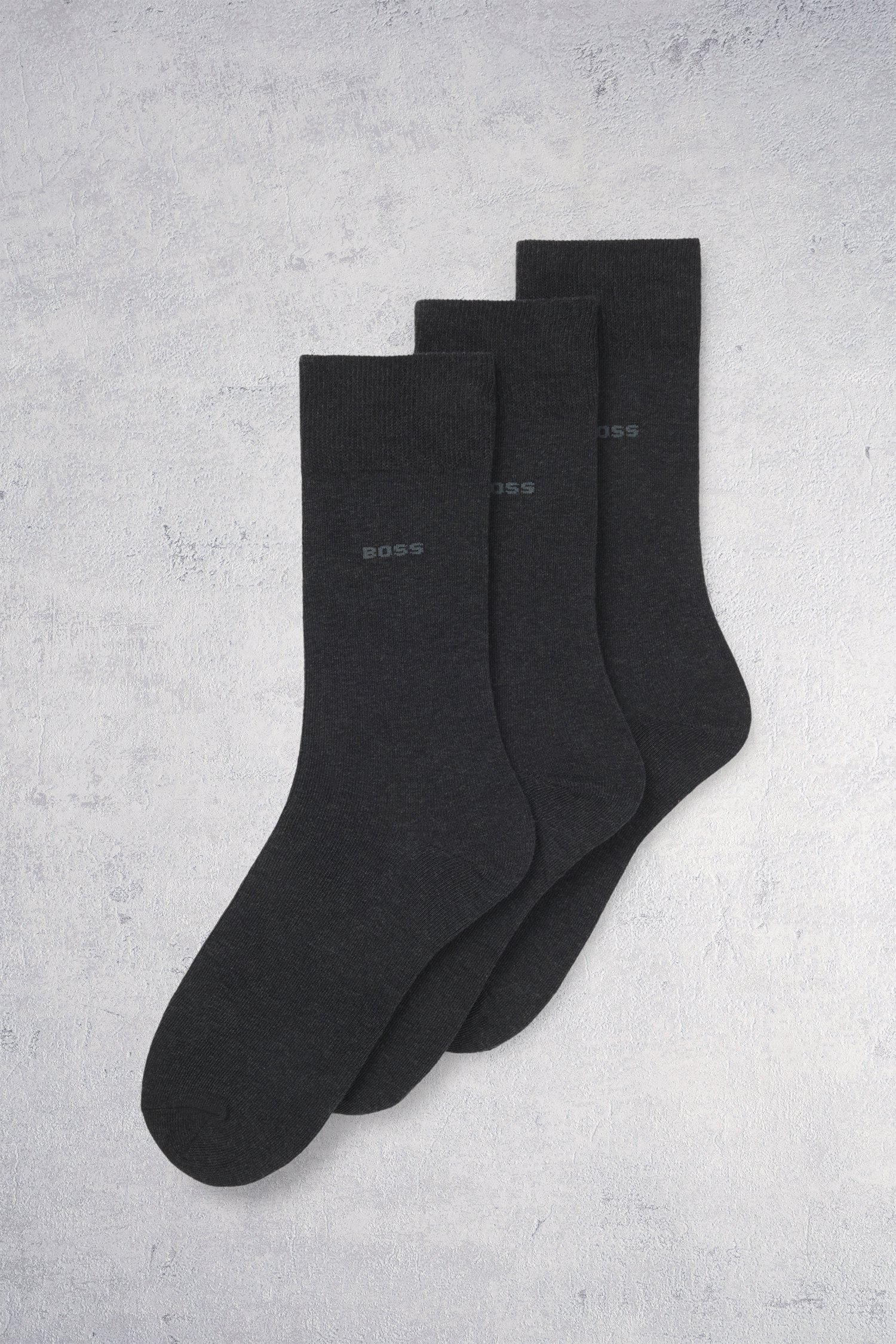 Le devant de Chaussettes hautes grises – lot de 3 paires de Hugo Boss pour Hommes