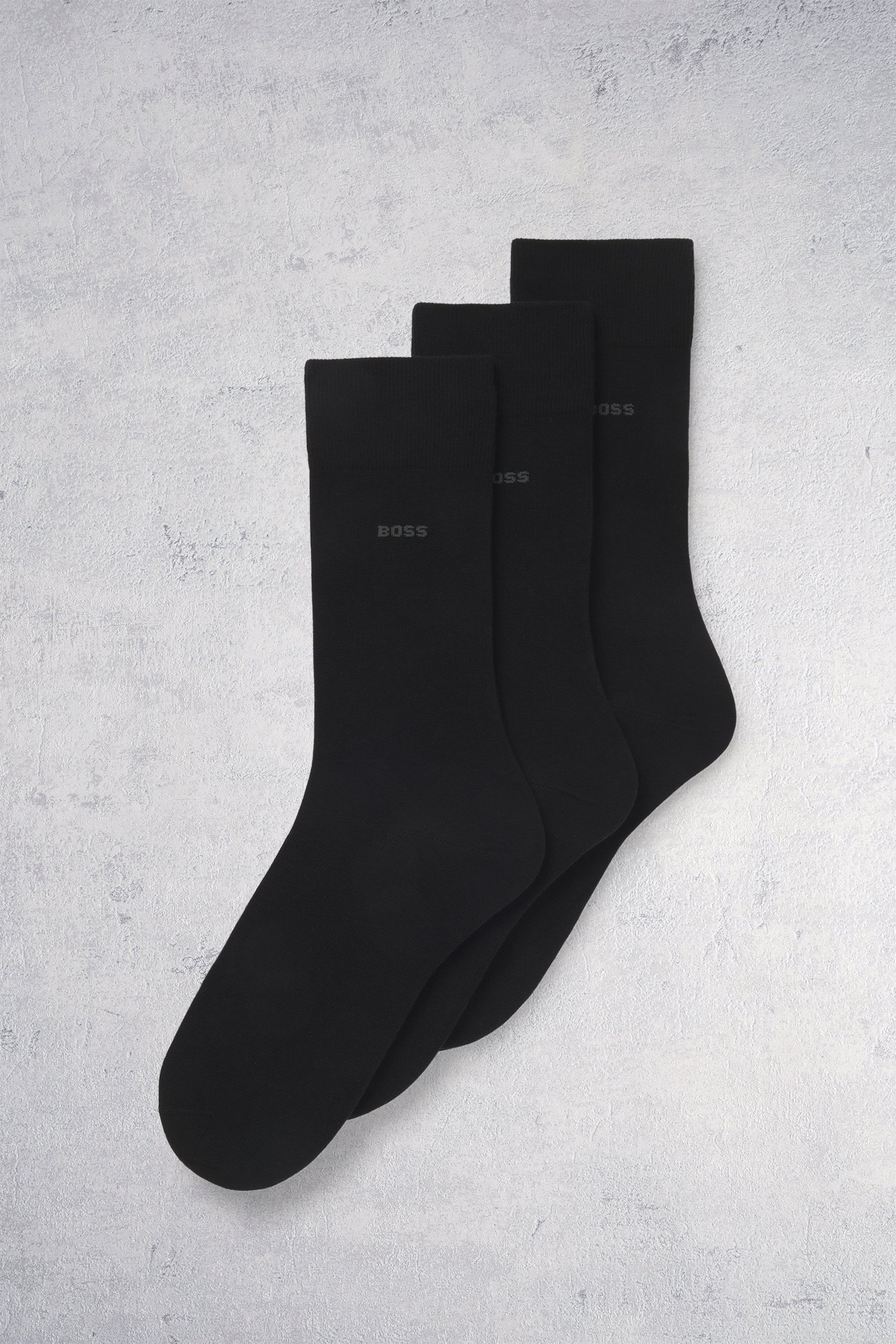 Le devant de Chaussettes hautes noires – lot de 3 paires de Hugo Boss pour Hommes