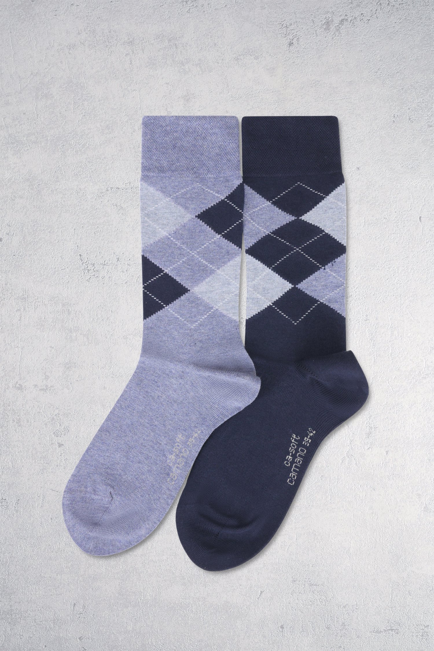 Chaussettes longues à carreaux bleus - 2 paires de Camano pour Hommes