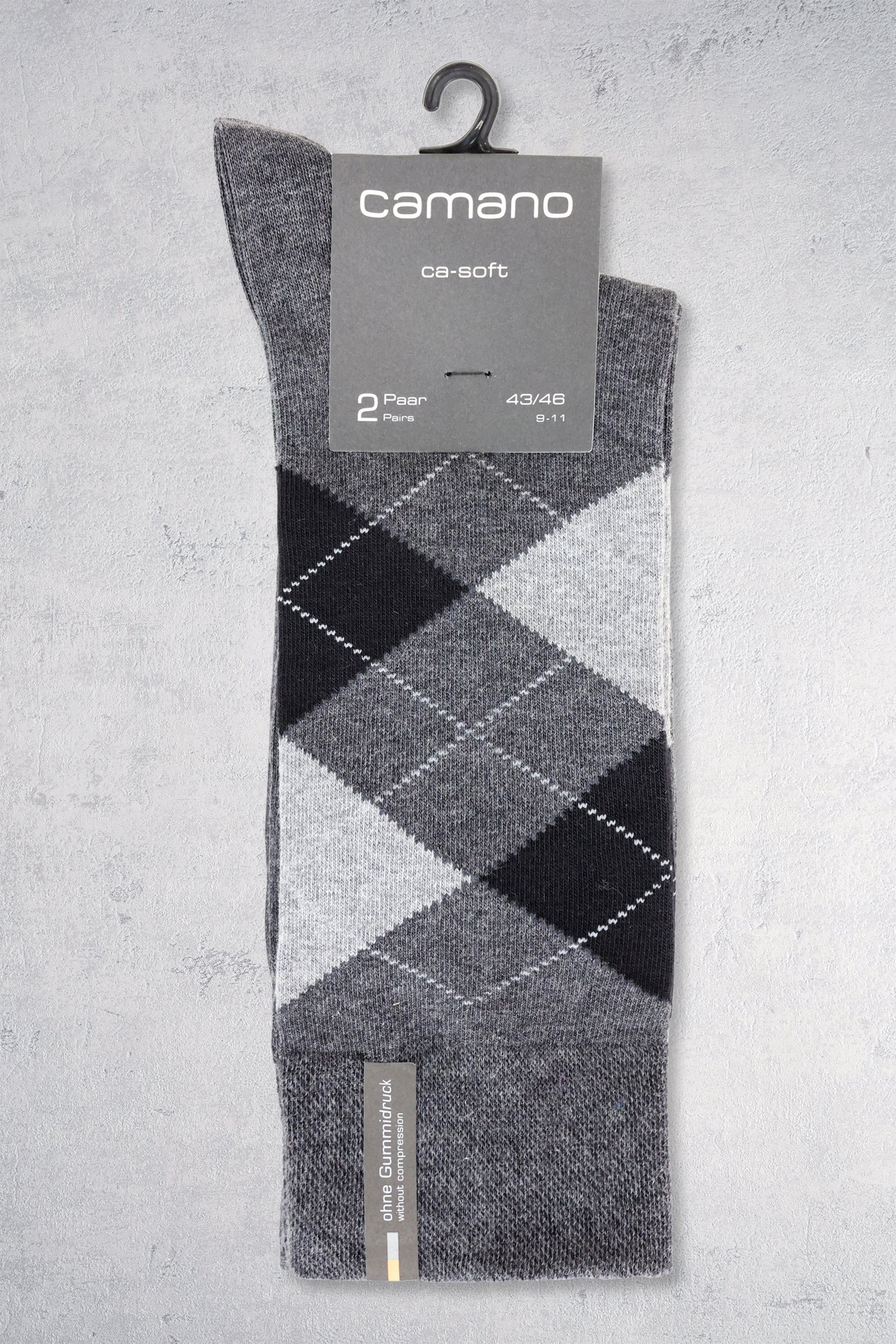 Chaussettes longues à carreaux en laine - 2 paires de Camano pour Hommes