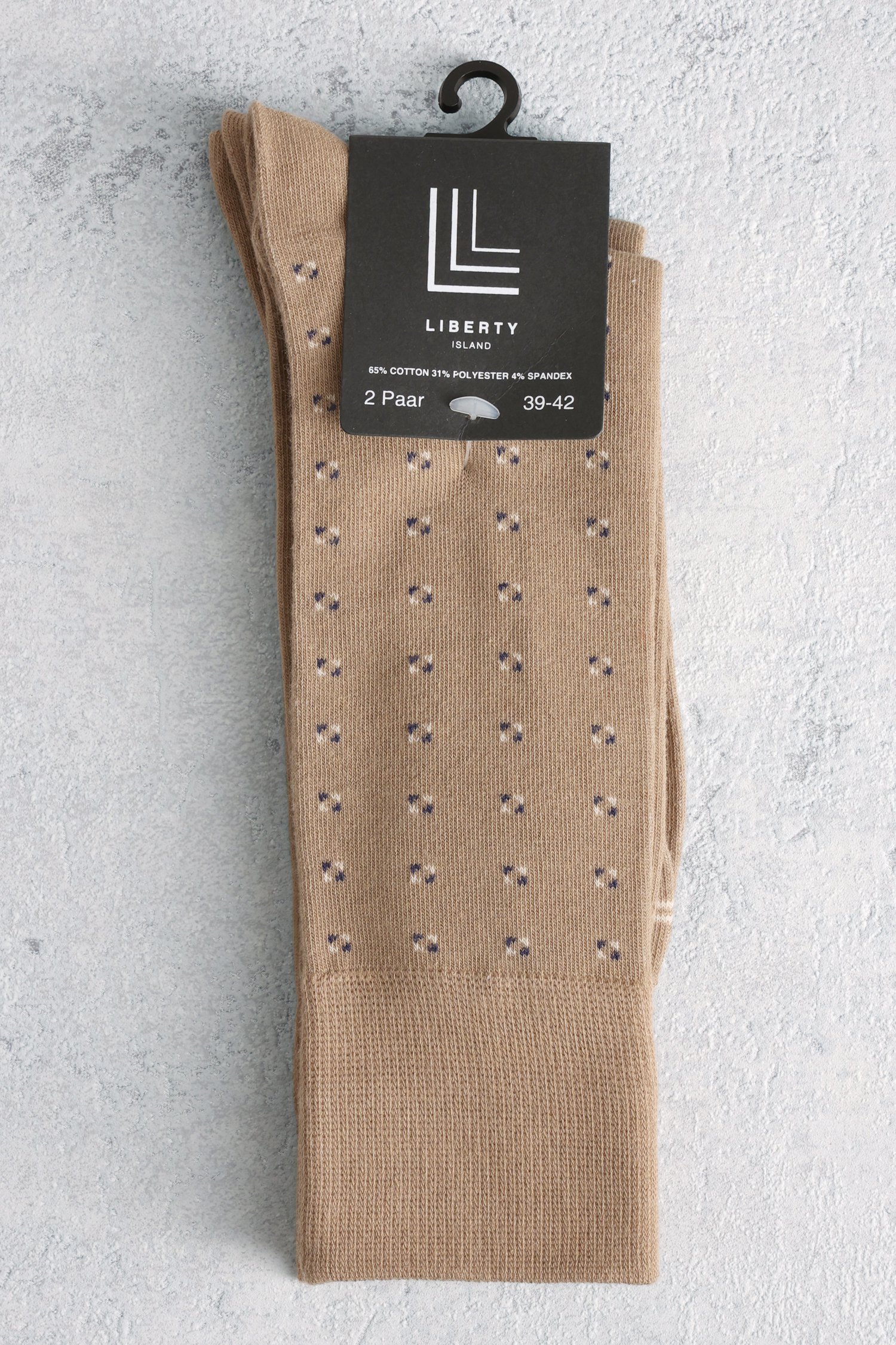 Chaussettes longues beiges - 2 paires de Liberty Island pour Hommes