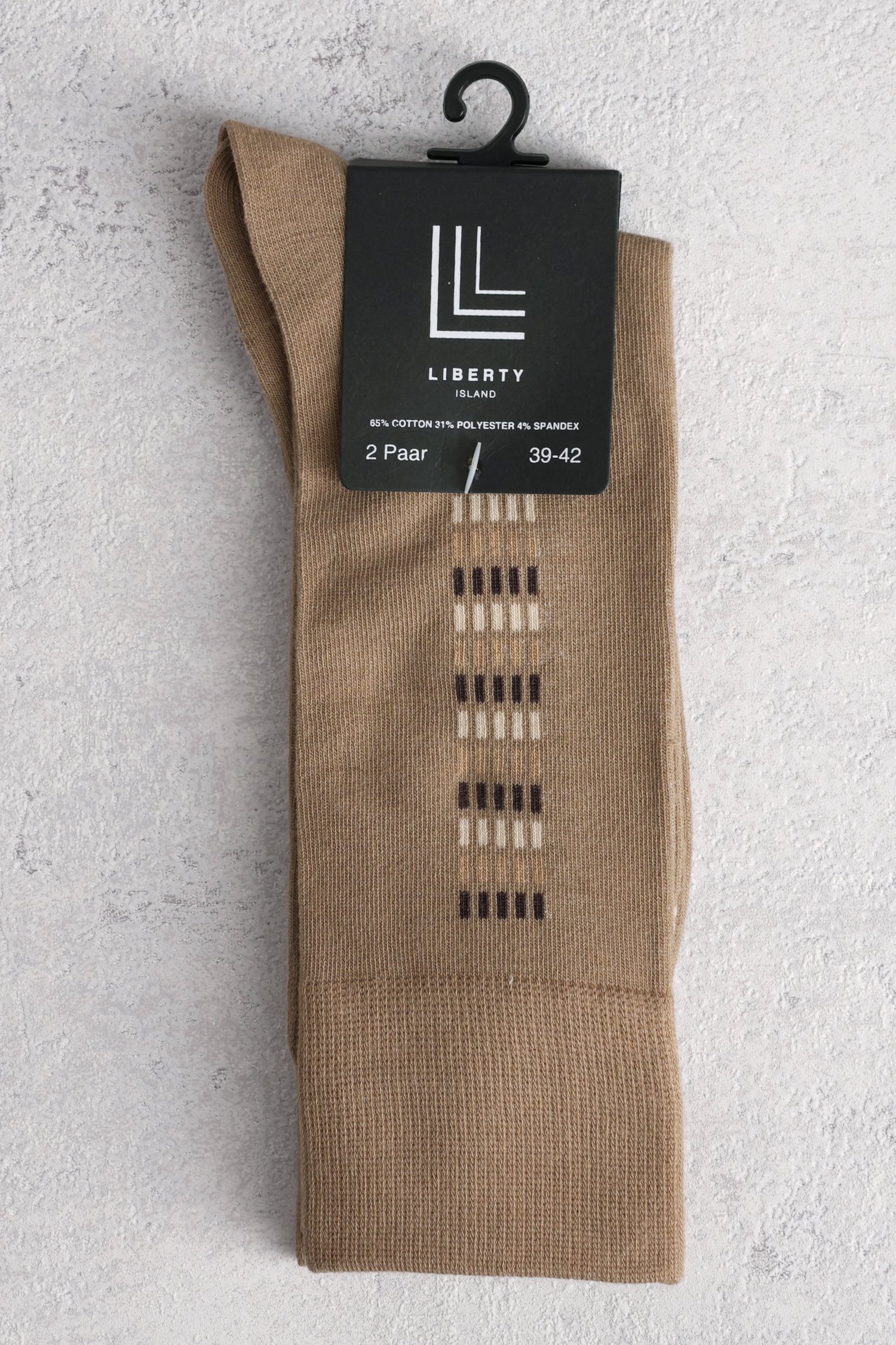 Chaussettes longues beiges - 2 paires de Liberty Island pour Hommes