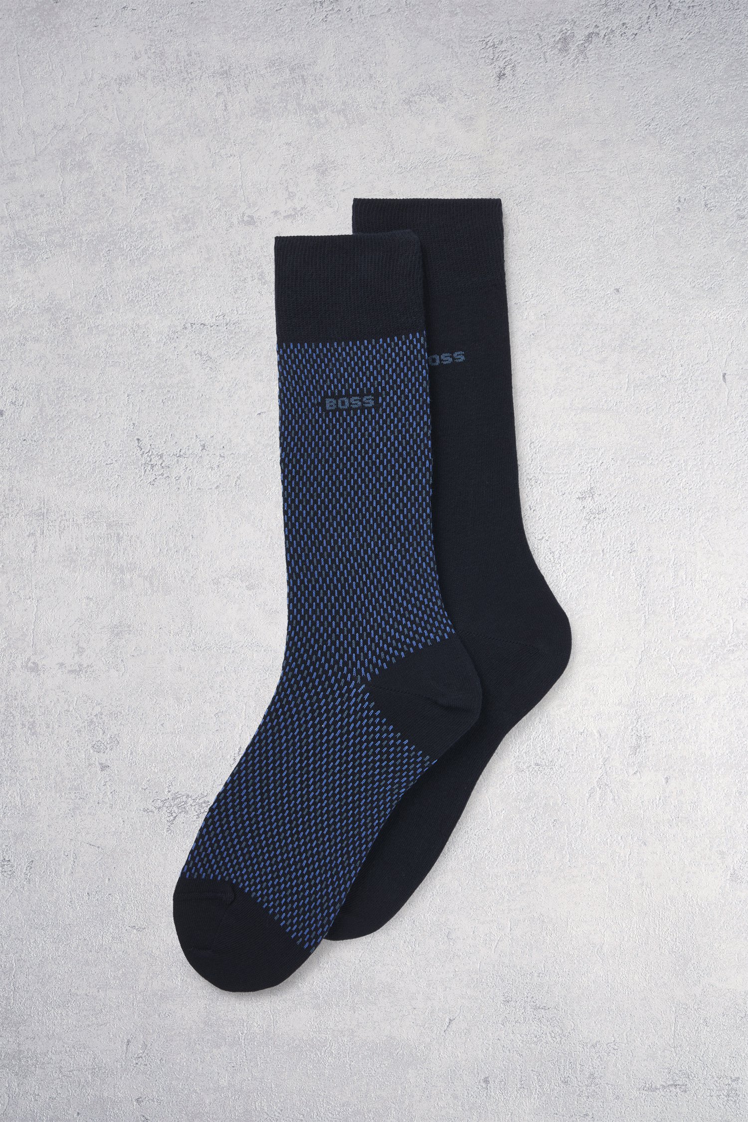 Le devant de Chaussettes longues bleu marine – 2 paires de Hugo Boss pour Hommes