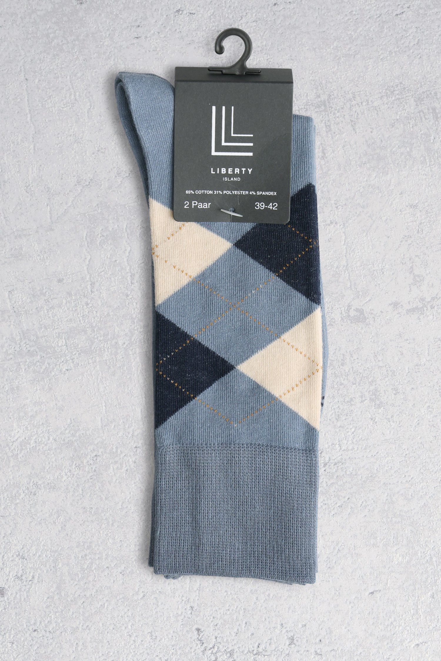 Chaussettes longues bleues - 2 paires de Liberty Island pour Hommes