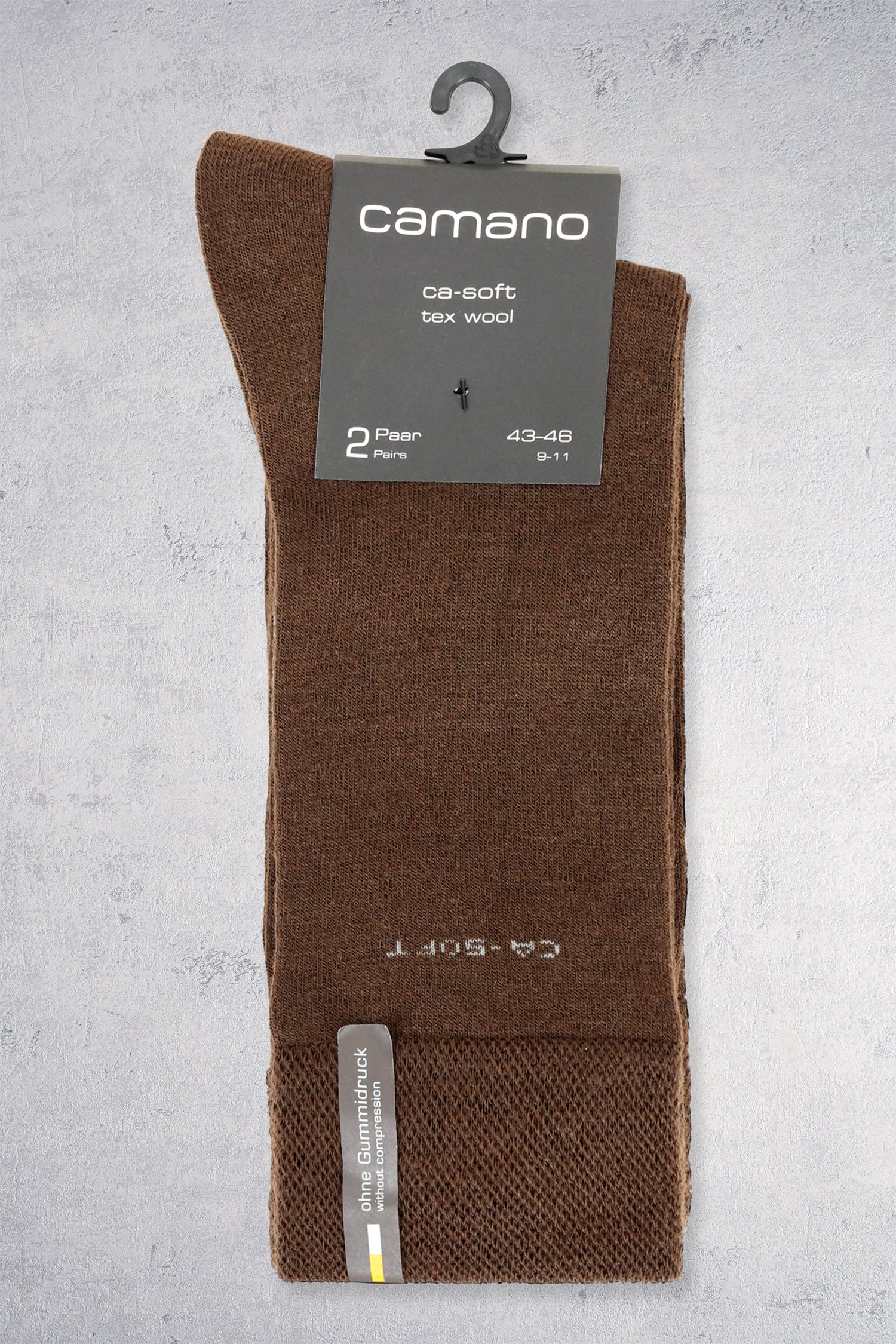 Le dos de Chaussettes longues en laine marron - 2 paires de Camano pour Hommes
