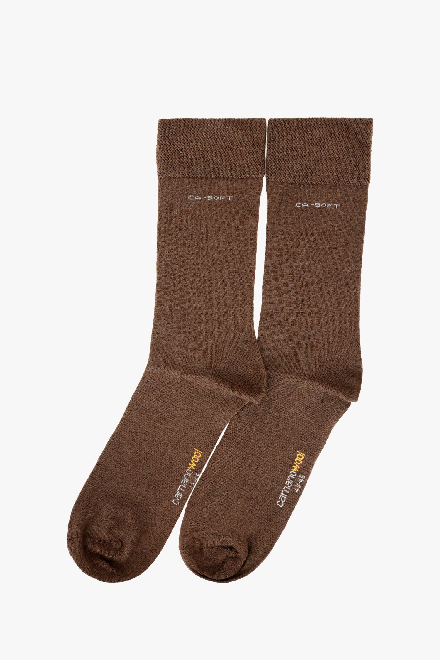 Photo produit 1 de Chaussettes longues en laine marron - 2 paires de Camano pour Hommes