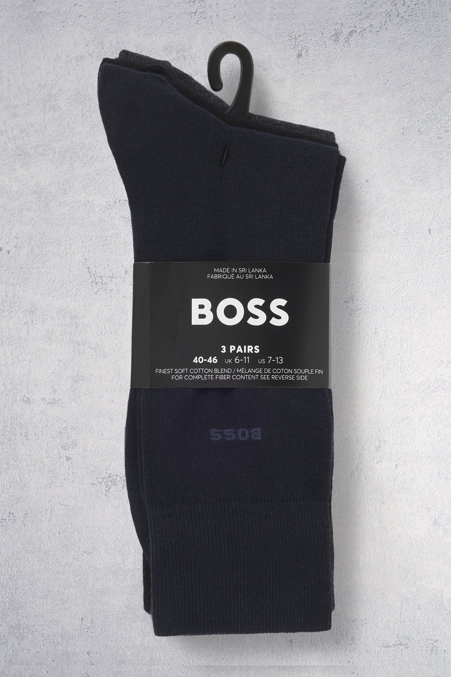 Photo produit 1 de Chaussettes longues unies – 3 paires de Hugo Boss pour Hommes