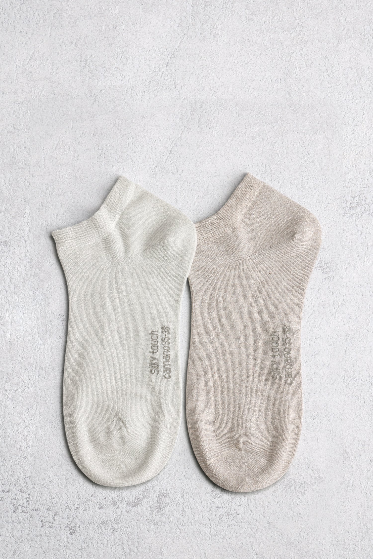 Chaussettes pailletées beige clair - 2 paires de Camano pour Femmes