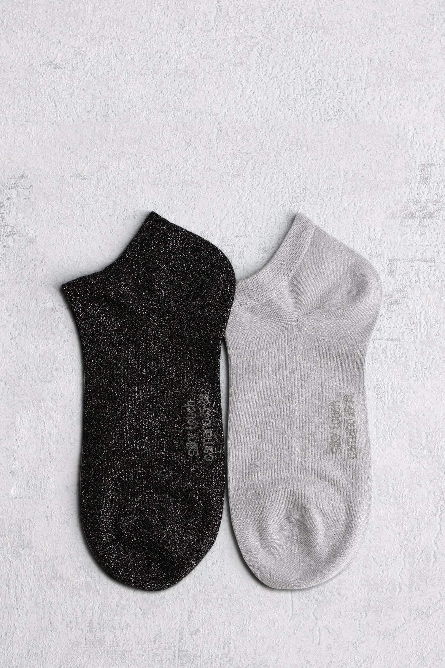 Chaussettes pailletées noir-gris - 2 paires de Camano pour Femmes