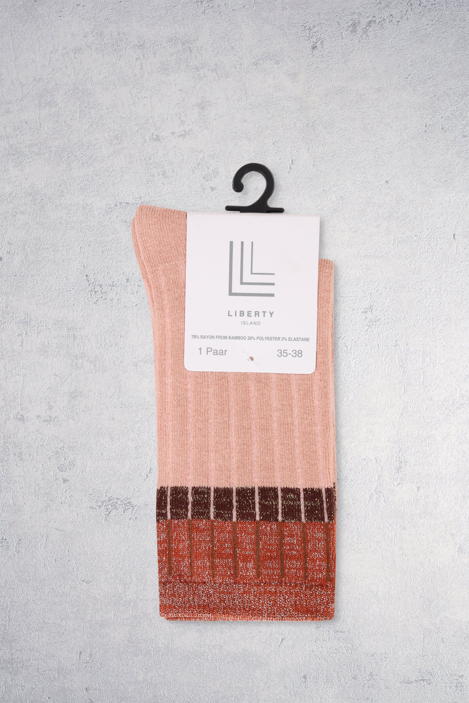 Le dos de Chaussettes rose pâle avec détail scintillant de Liberty Island pour Femmes