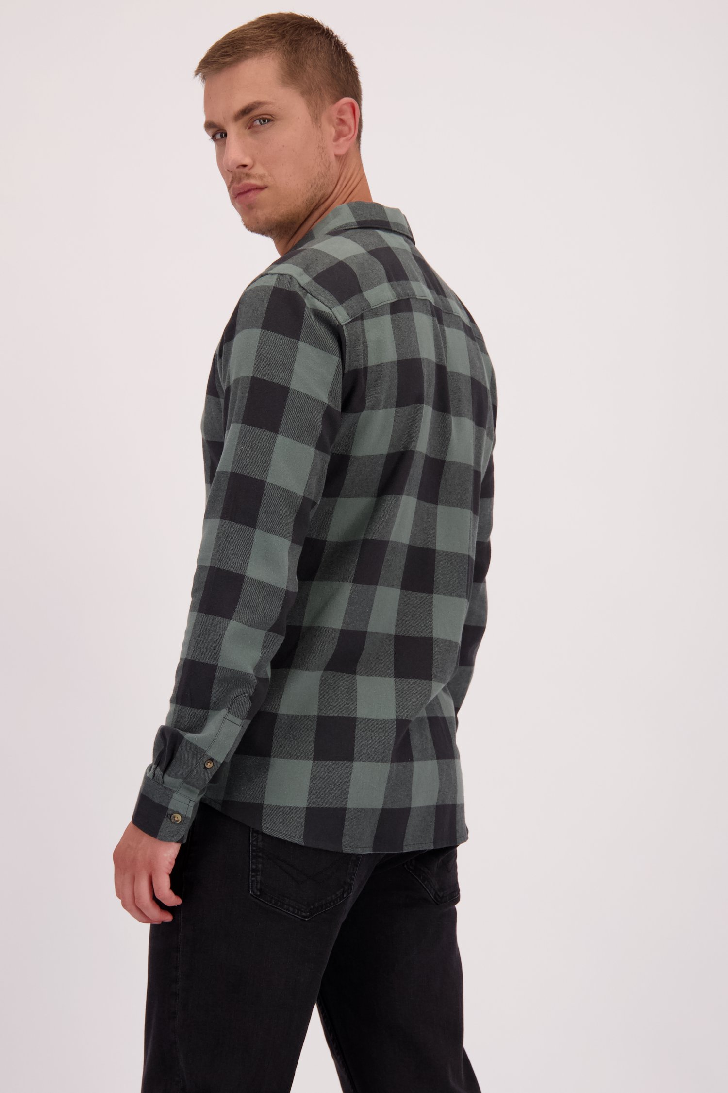 Le dos de Chemise à carreaux beige-noir - Slim fit de Only & Sons pour Hommes