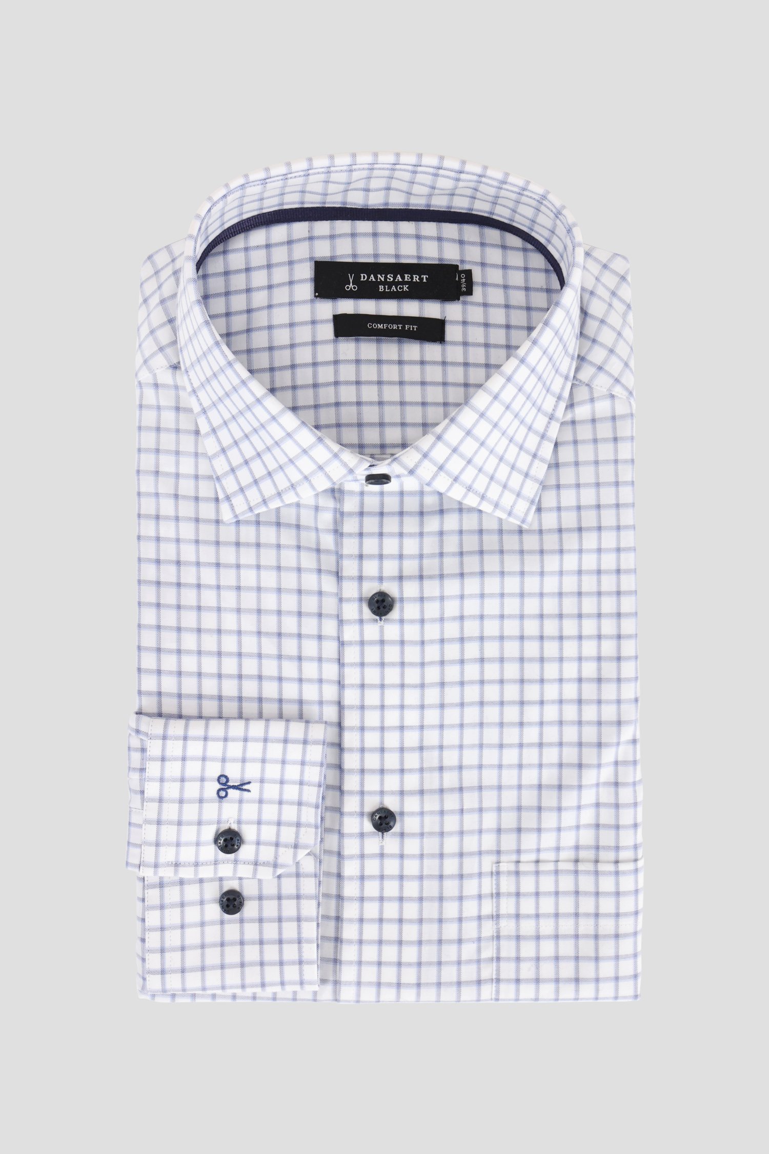 Chemise à carreaux bleu clair - comfort fit de Dansaert Black pour Hommes
